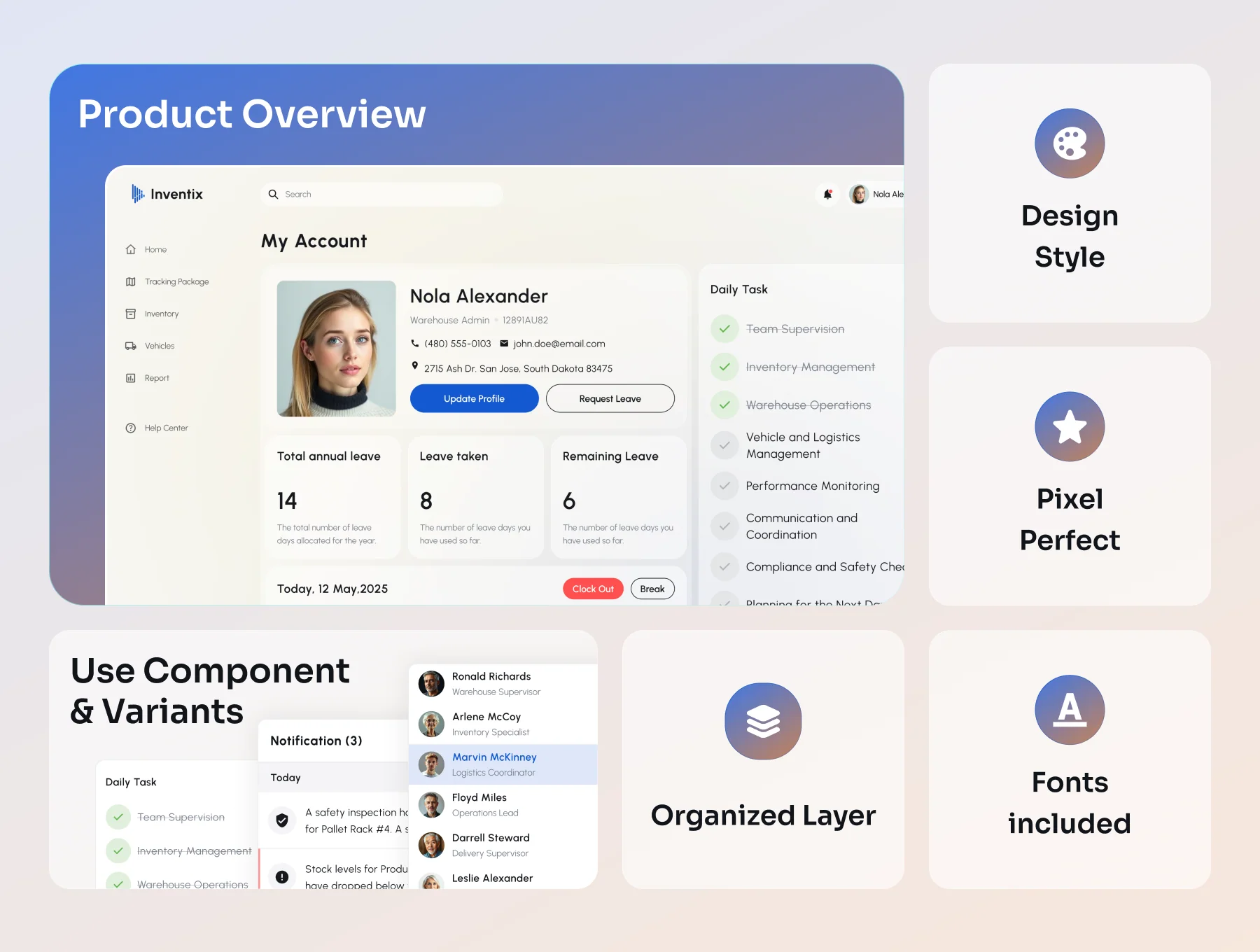 Inventix - SAAS Warehouse Management Dashboard Kit 3