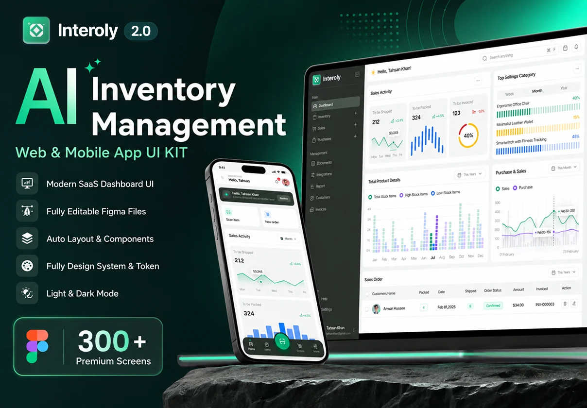 Inventory Management Web & Mobile App UI Kit