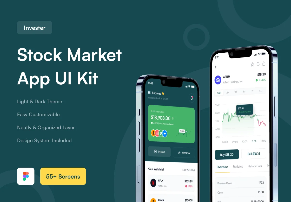 Invester - Stock Investment App UI Kit