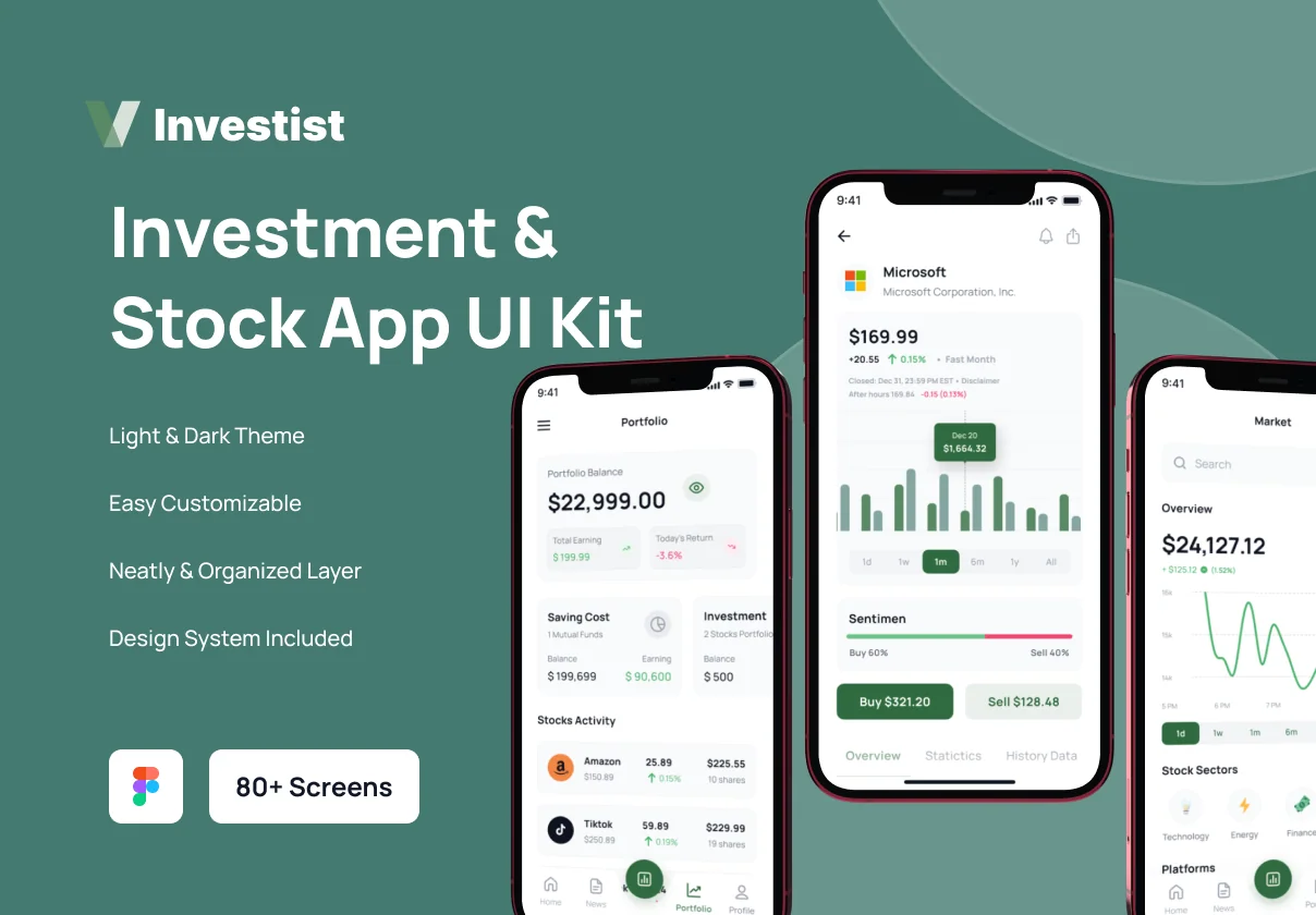Investist - Stock Investment App UI Kit
