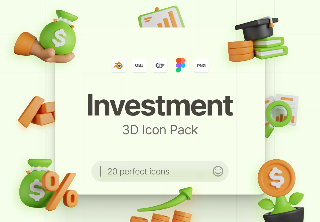 Investment 3D Icons