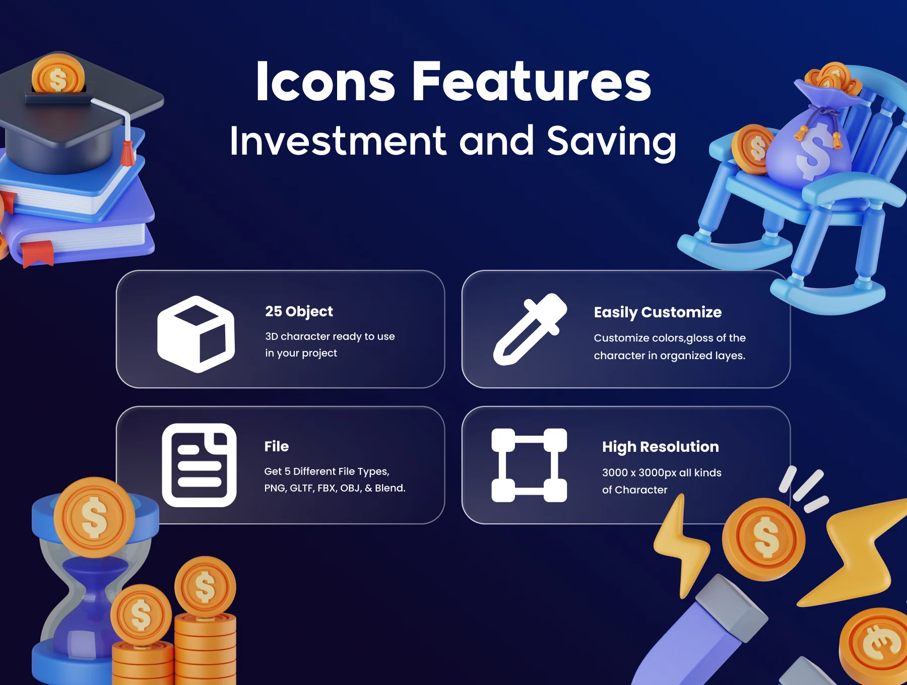 Investment and Saving 3D Asset 2