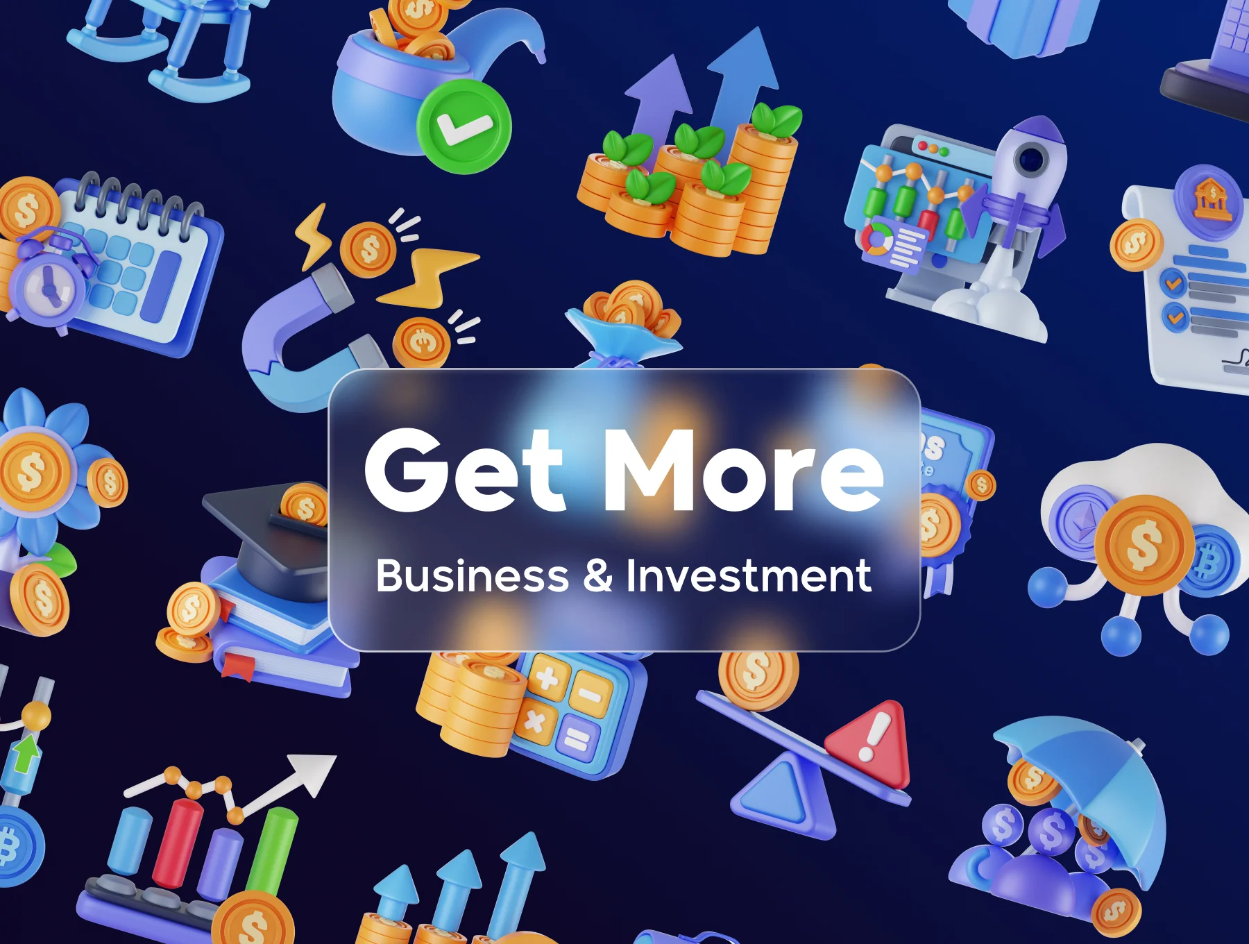 Investment and Saving 3D Asset 5