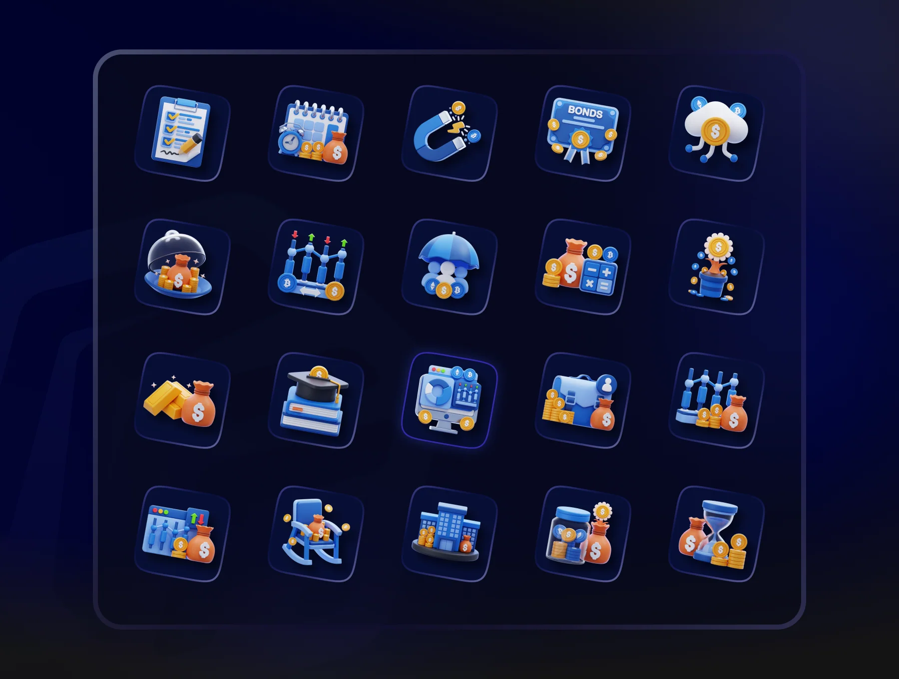 Investment and Saving 3D icon set 2