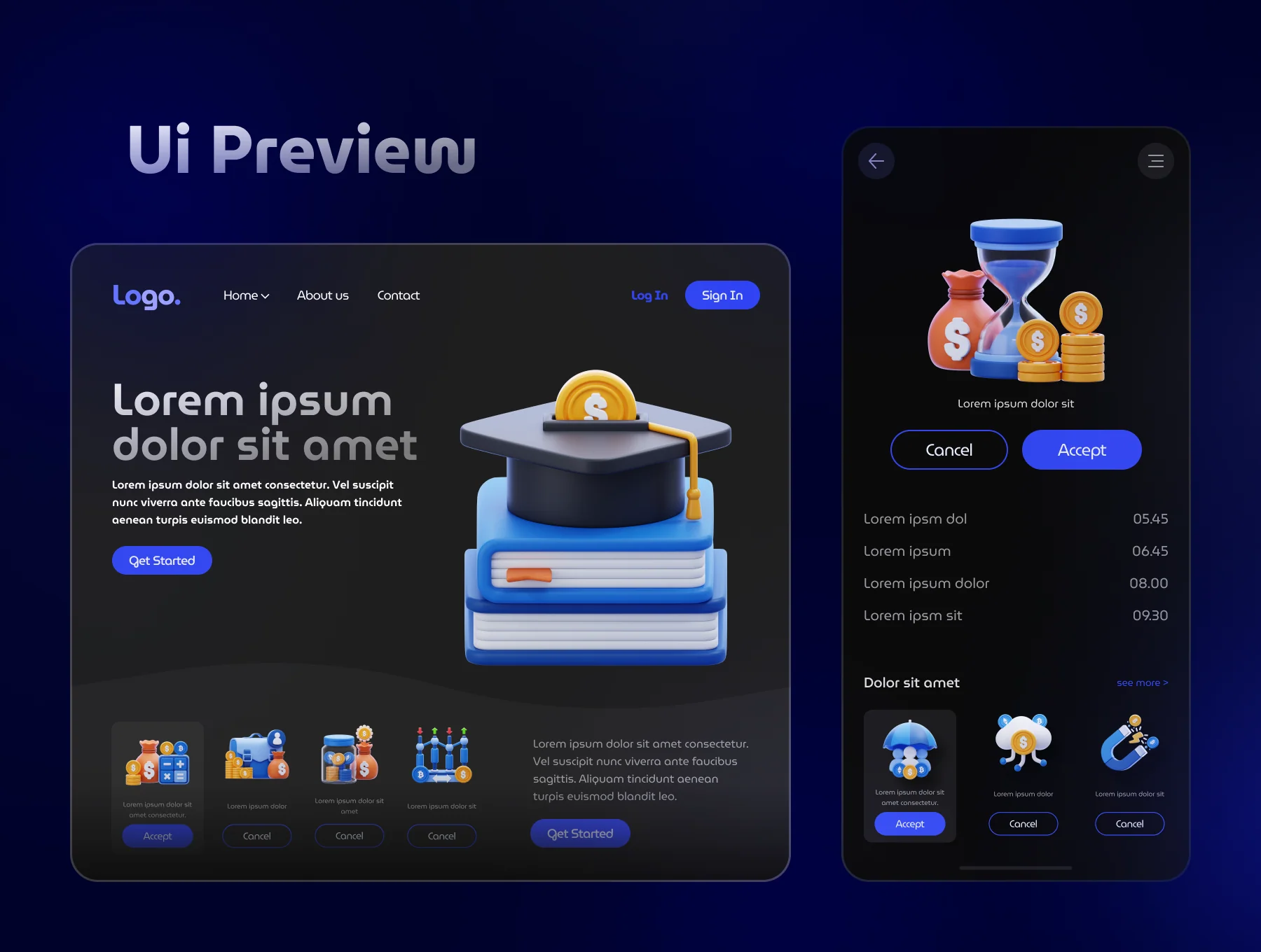 Investment and Saving 3D icon set 5