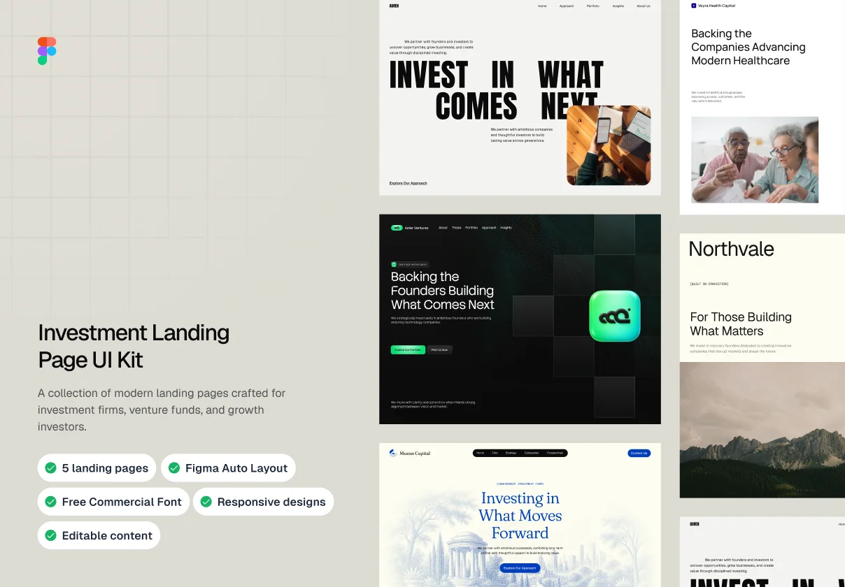 Investment Landing Page UI Kit