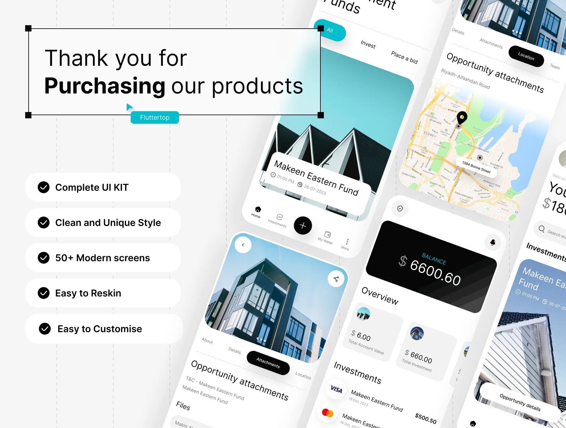 Investnest: Real Estate Property Investment Online Marketplace App UI Kit 8
