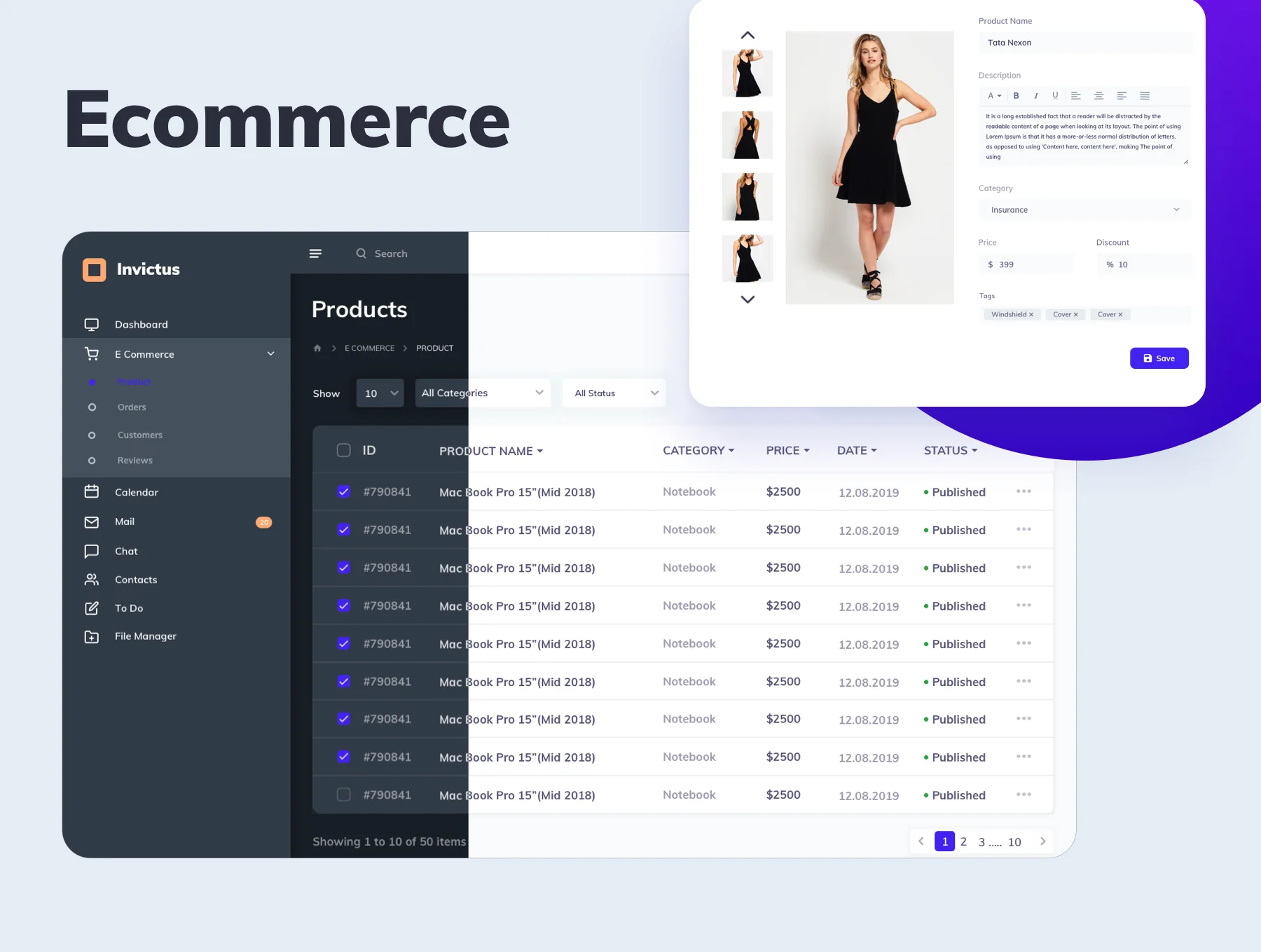 Invictus - Dashboard Admin Panel UI kit (Light and Dark) 3