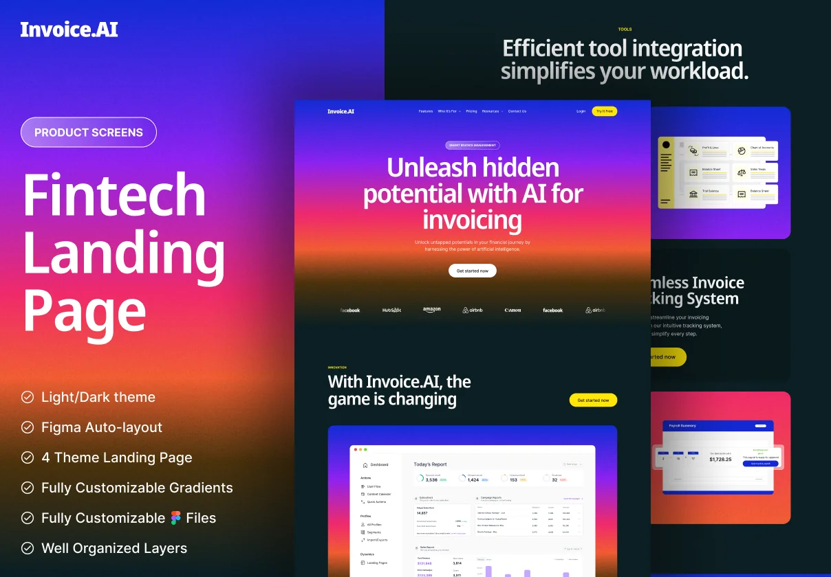 Invoice.AI - Financial AI Landing Page Template