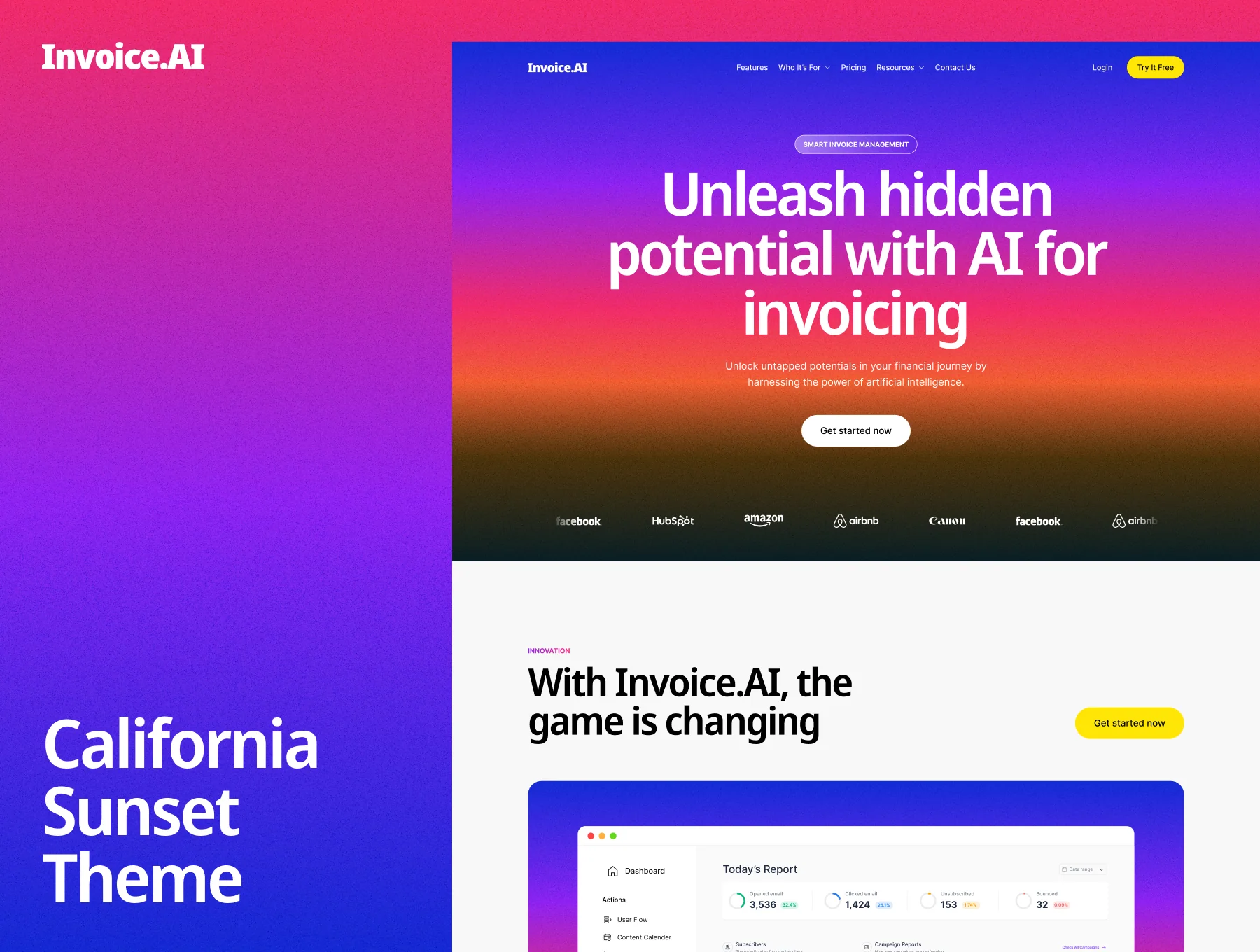Invoice.AI - Financial AI Landing Page Template 4