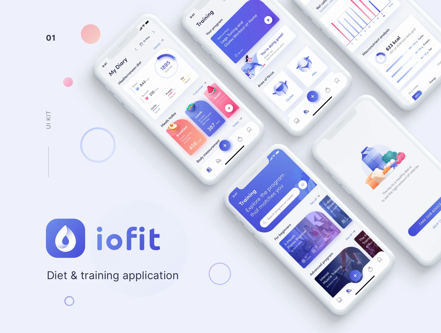 ioFit - Diet & Training App UI Kit
