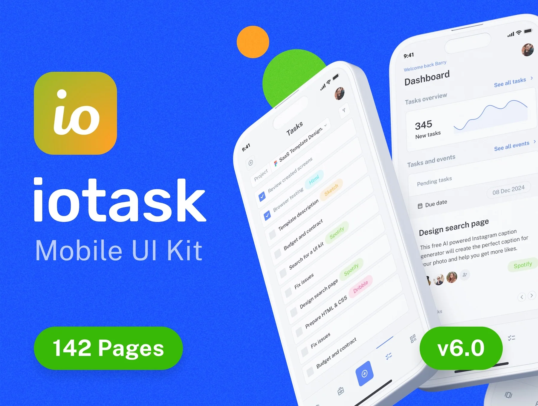 IOTask - mobile UI Kit for project management apps