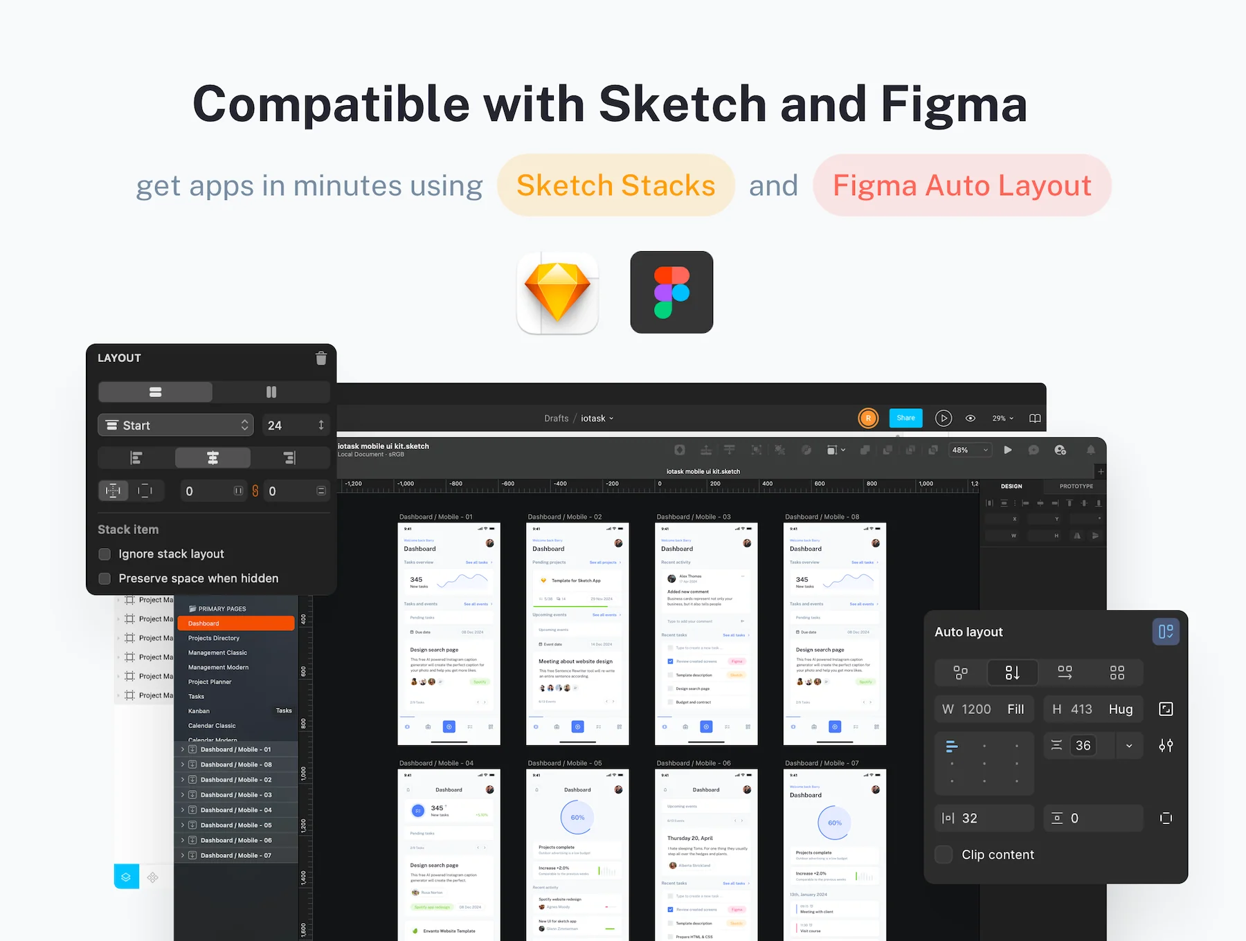 IOTask - mobile UI Kit for project management apps 7