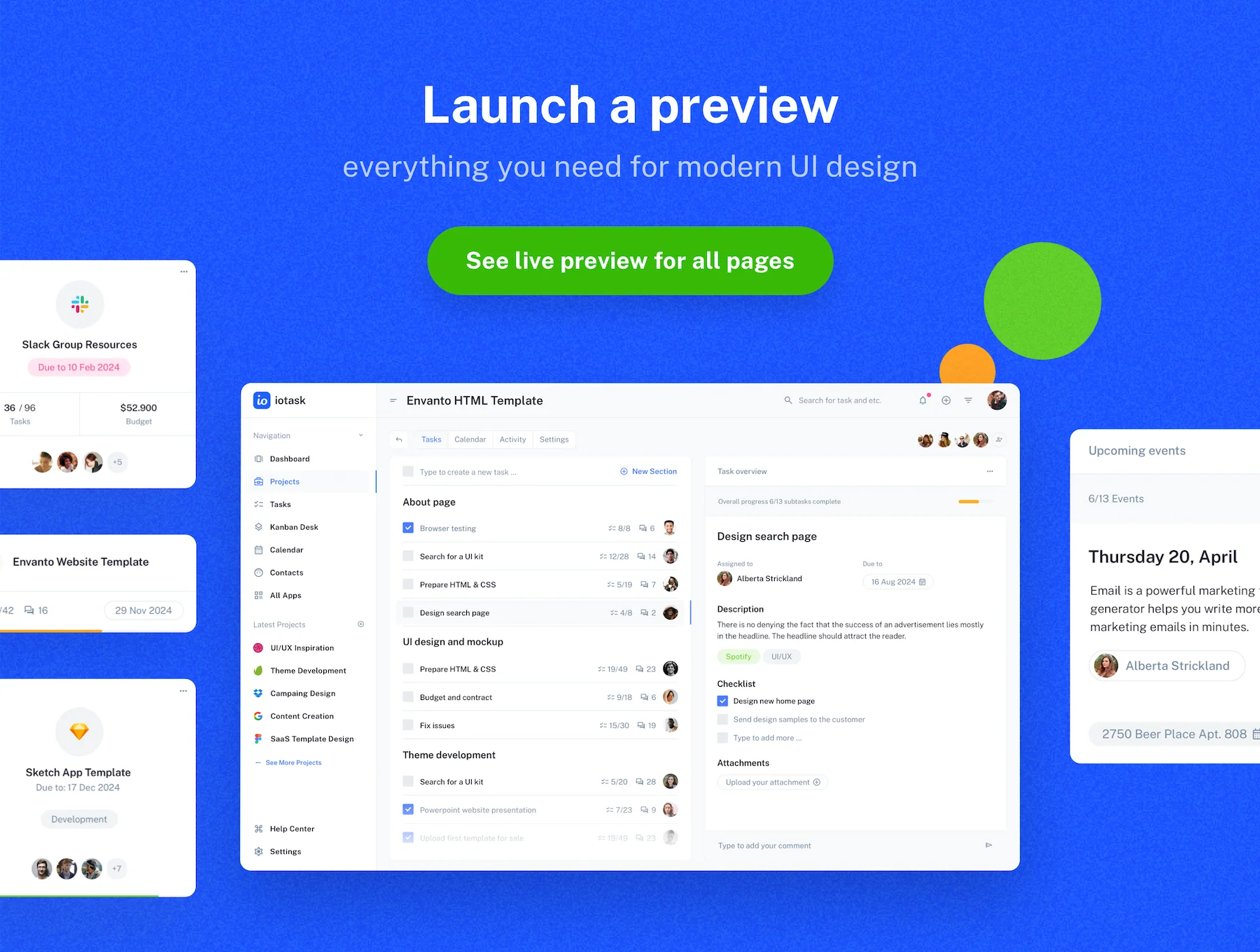 IOTask - web UI kit for project management apps 9
