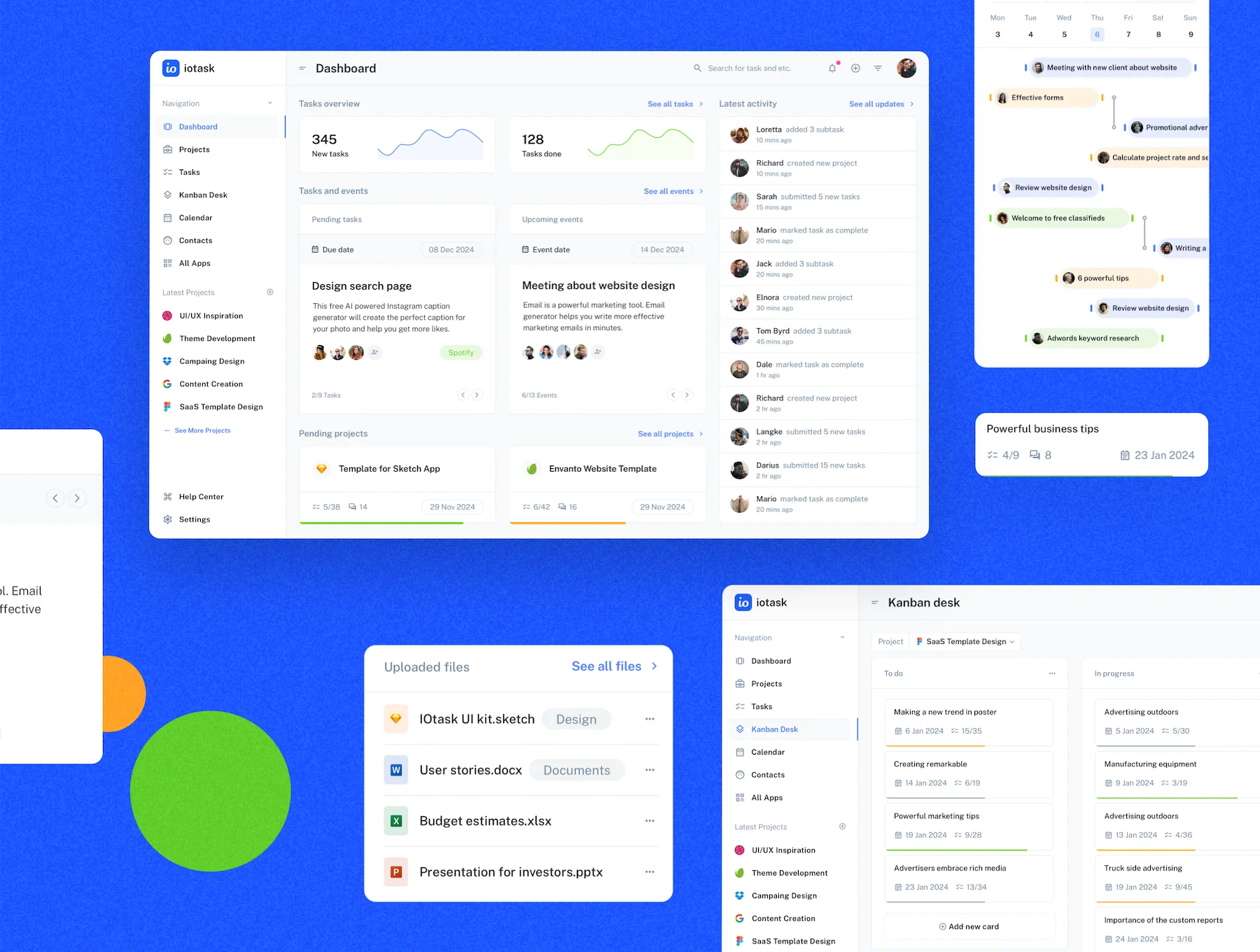 IOTask - web UI kit for project management apps 10