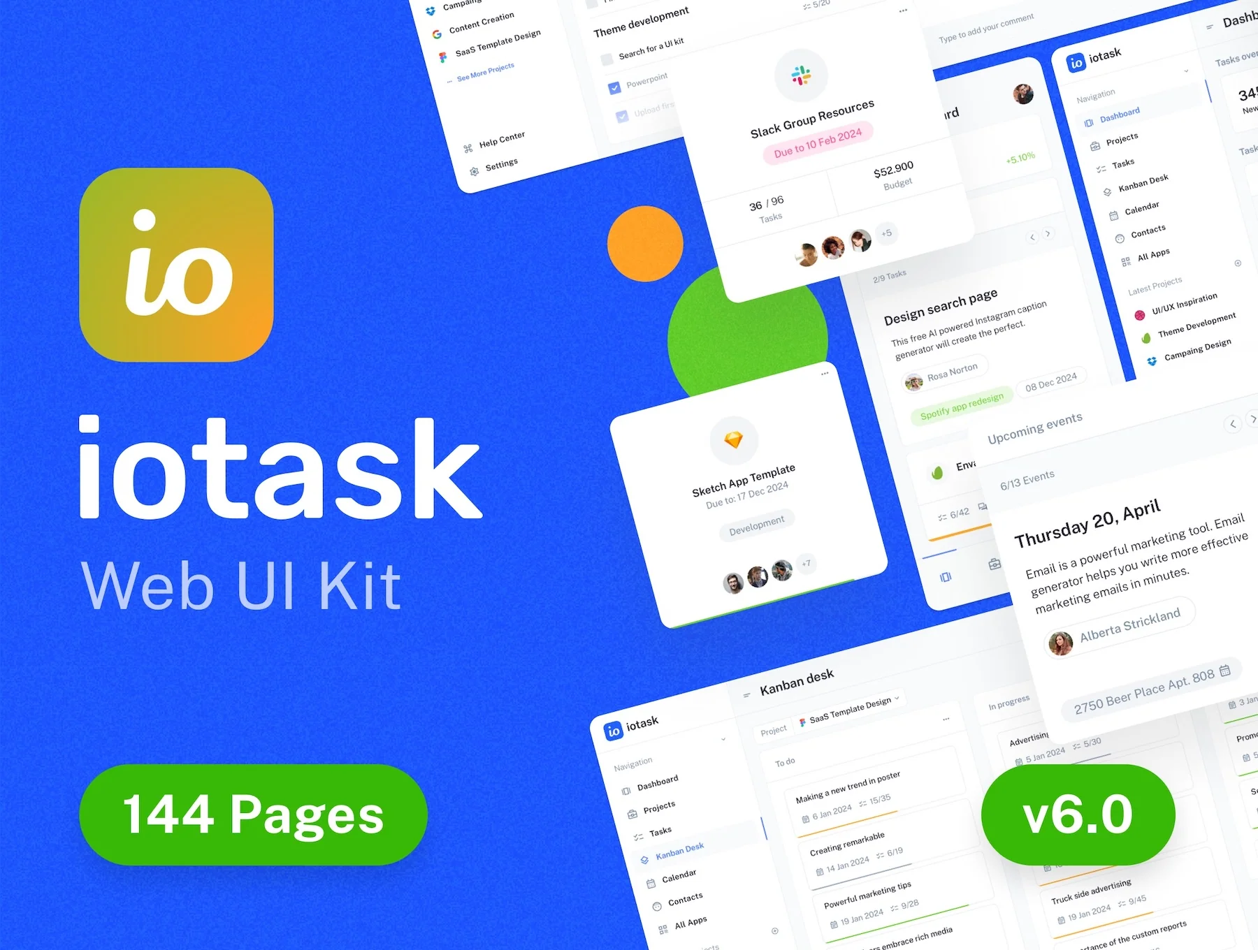 IOTask - web UI kit for project management apps