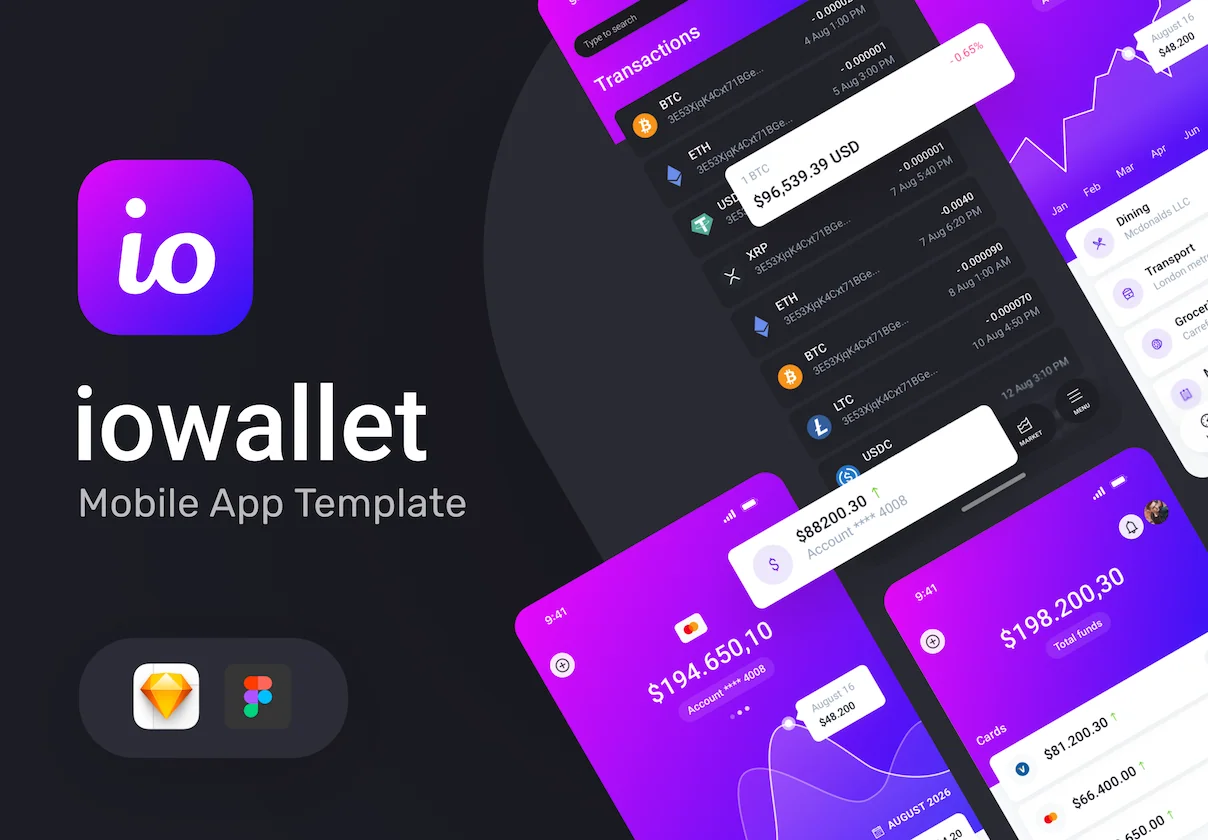 IOWallet Mobile FinTech UI Kit