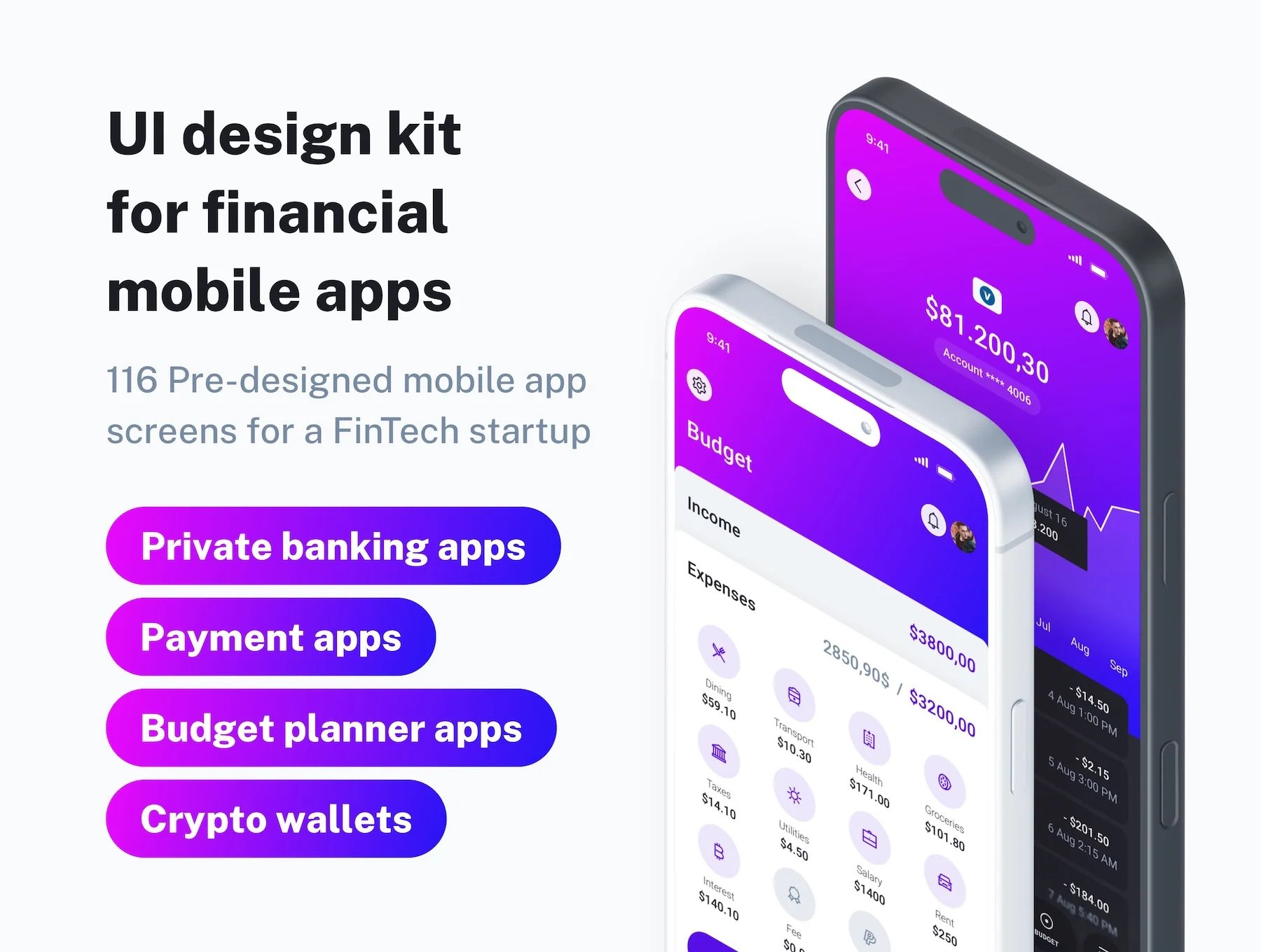 IOWallet Mobile FinTech UI Kit 3