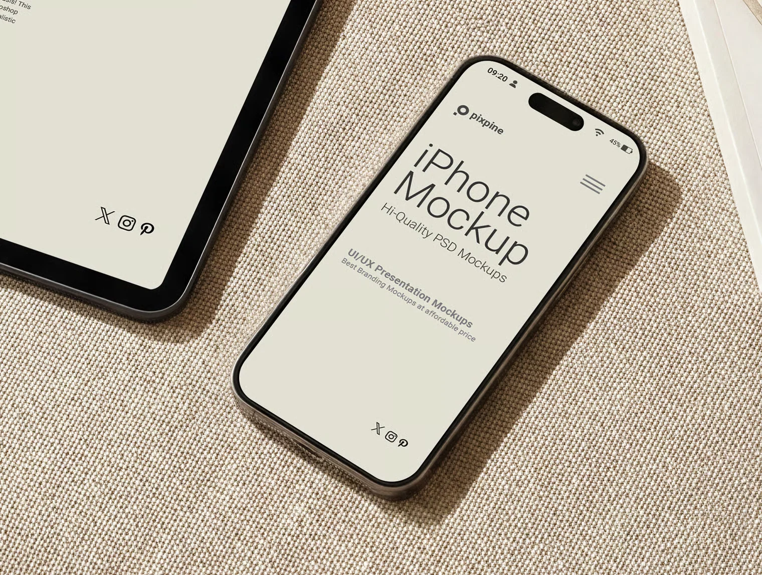 iPad and iPhone on Couch Mockup 2