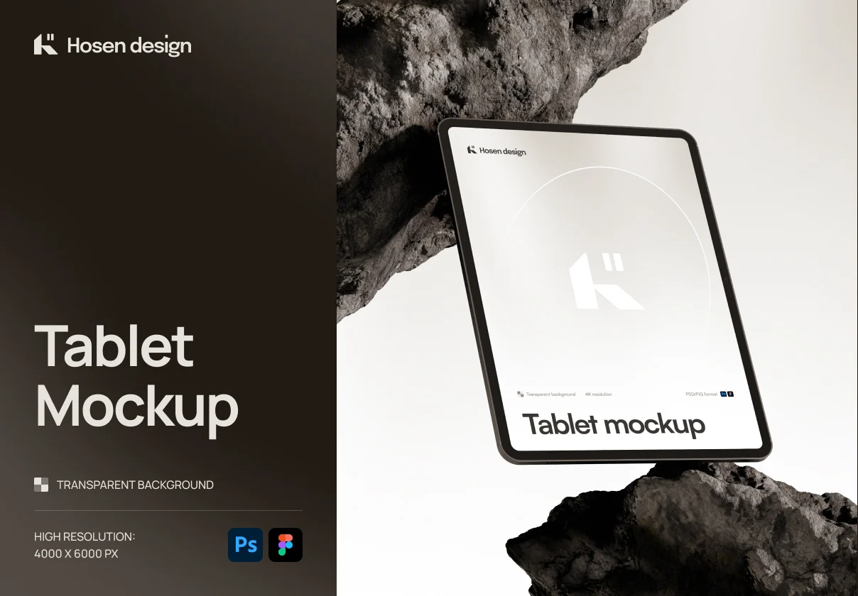 Tablet Mockup — Stone Scene