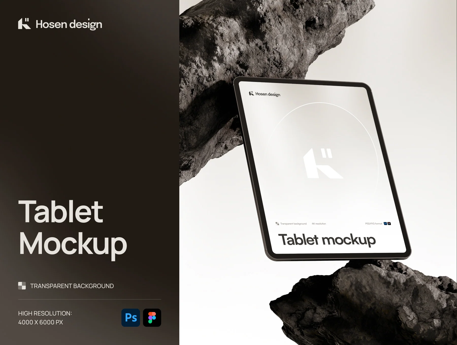 Tablet Mockup — Stone Scene