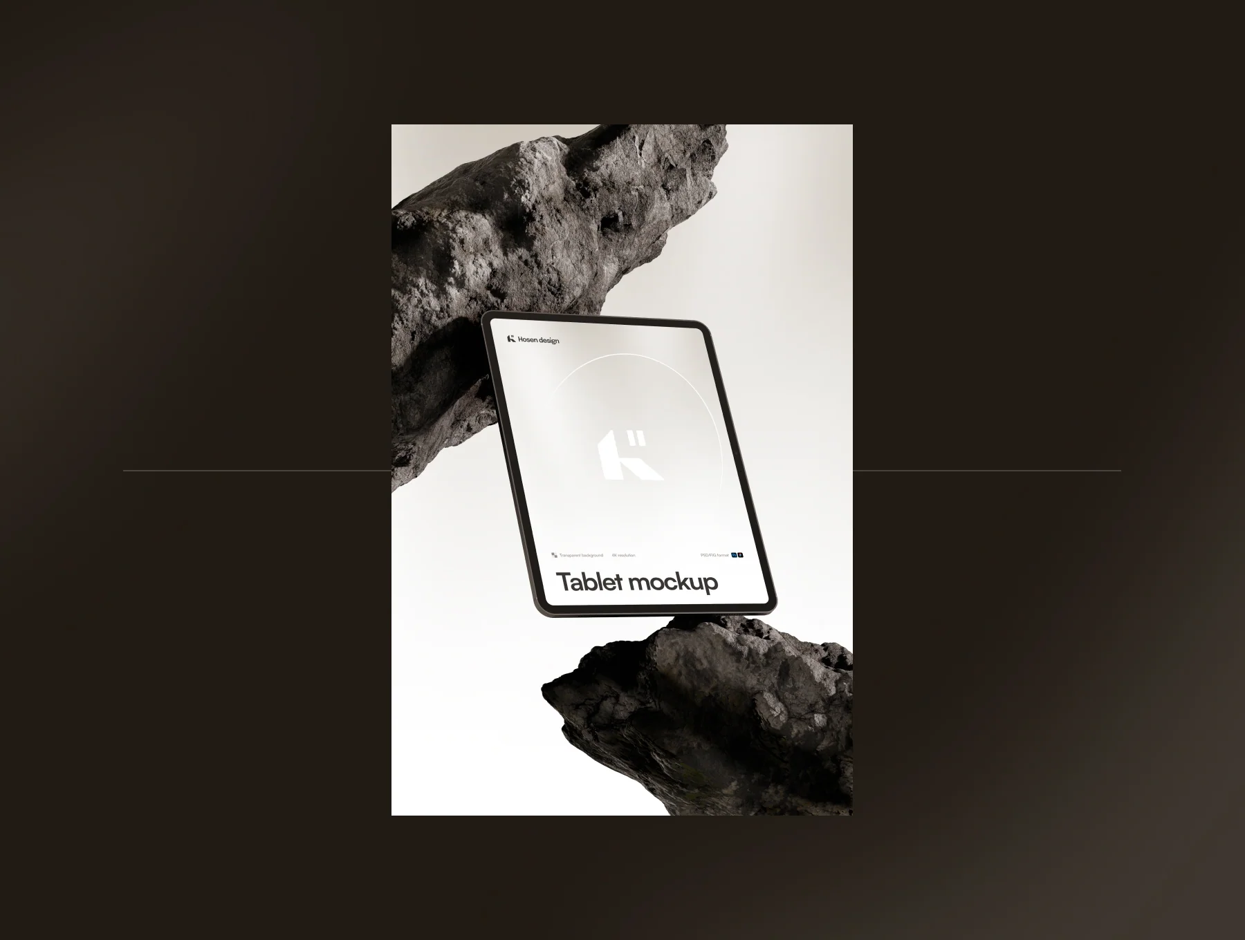 Tablet Mockup — Stone Scene 4