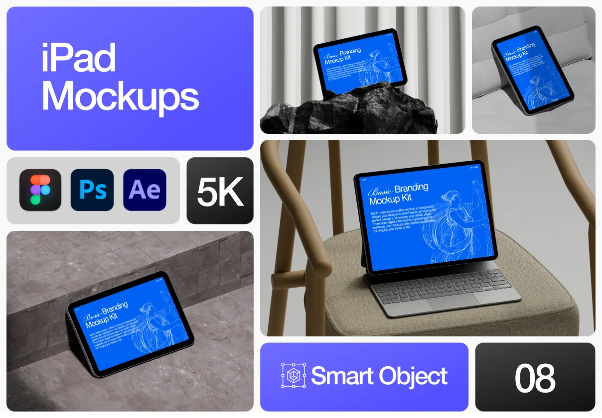 iPad Mockups - Basic Branding Mockup Kit