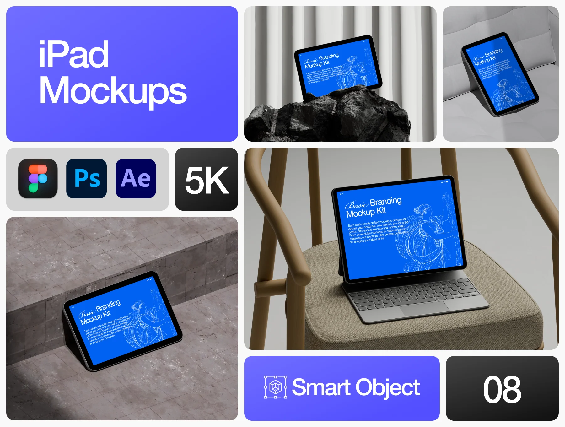 iPad Mockups - Basic Branding Mockup Kit