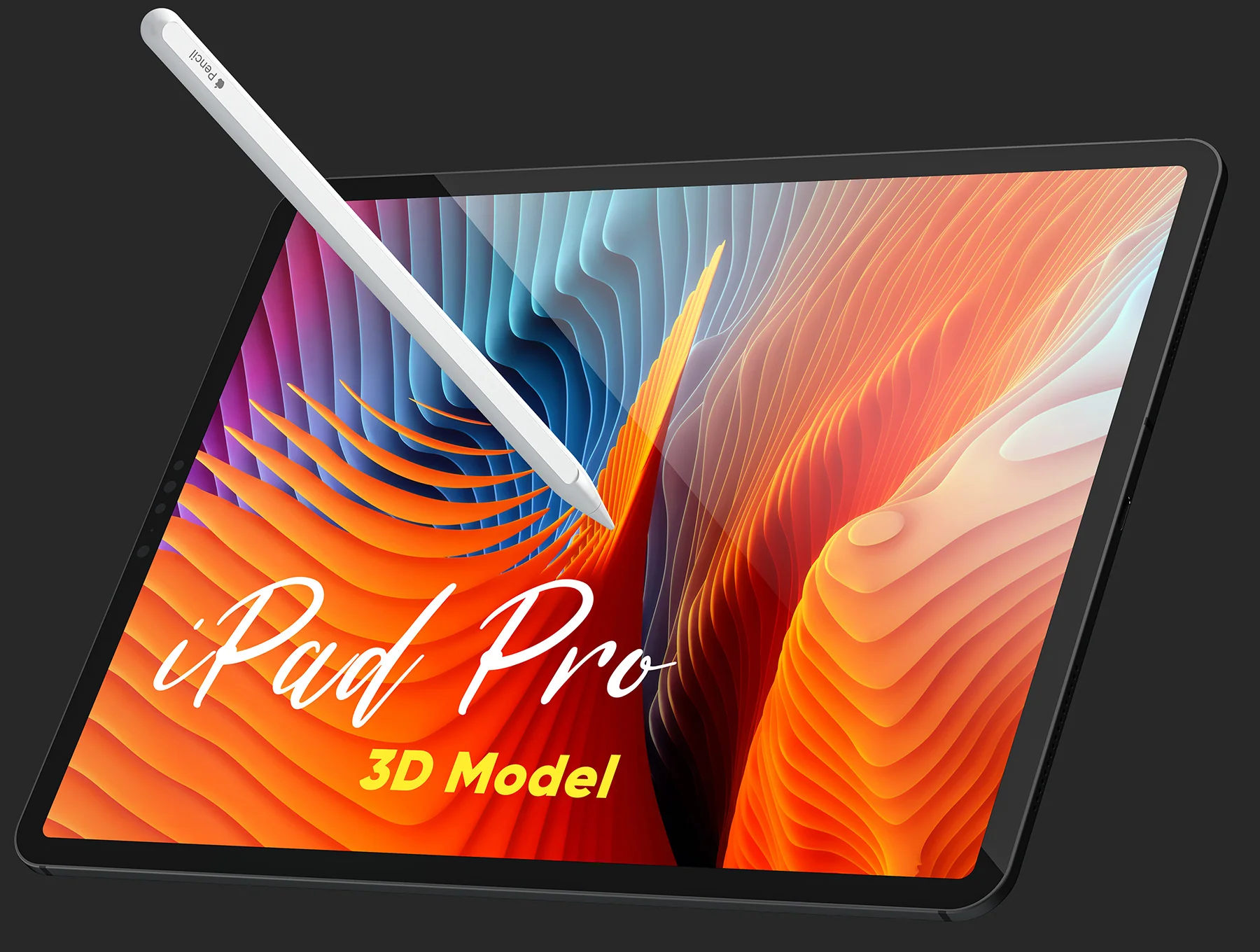 iPad Pro and Apple Pencil 3D Model