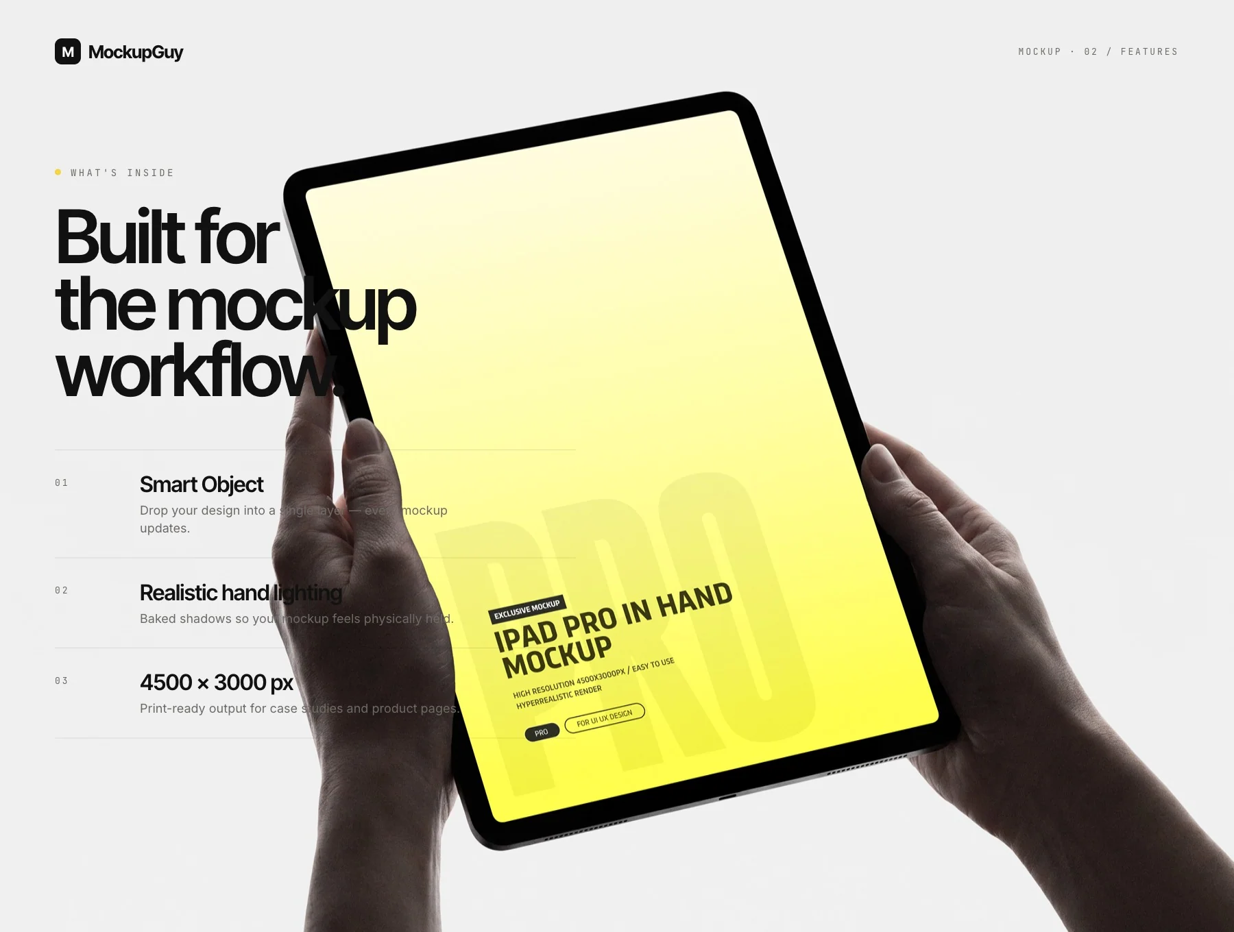 iPad Pro in Hand Mockup Set — 6 Premium Portrait Angles 2