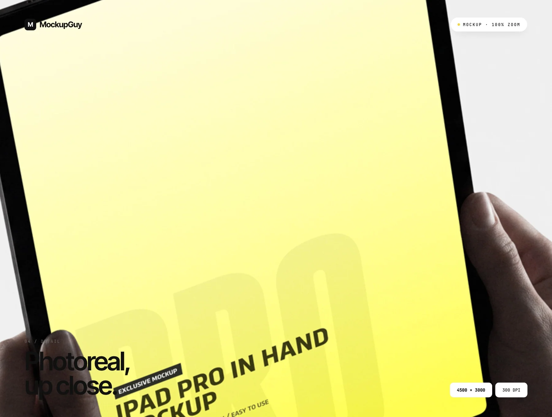 iPad Pro in Hand Mockup Set — 6 Premium Portrait Angles 4