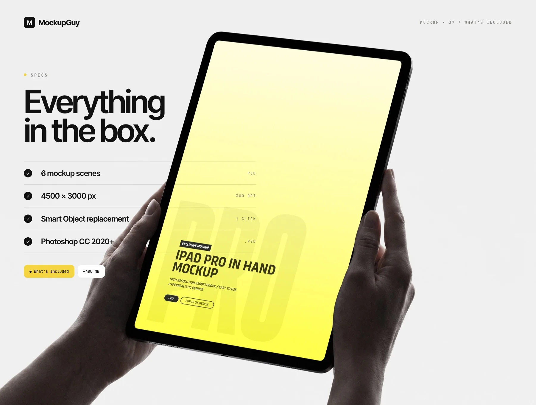 iPad Pro in Hand Mockup Set — 6 Premium Portrait Angles 7