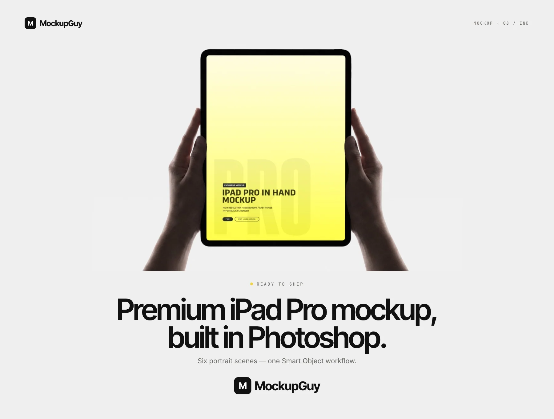 iPad Pro in Hand Mockup Set — 6 Premium Portrait Angles 8