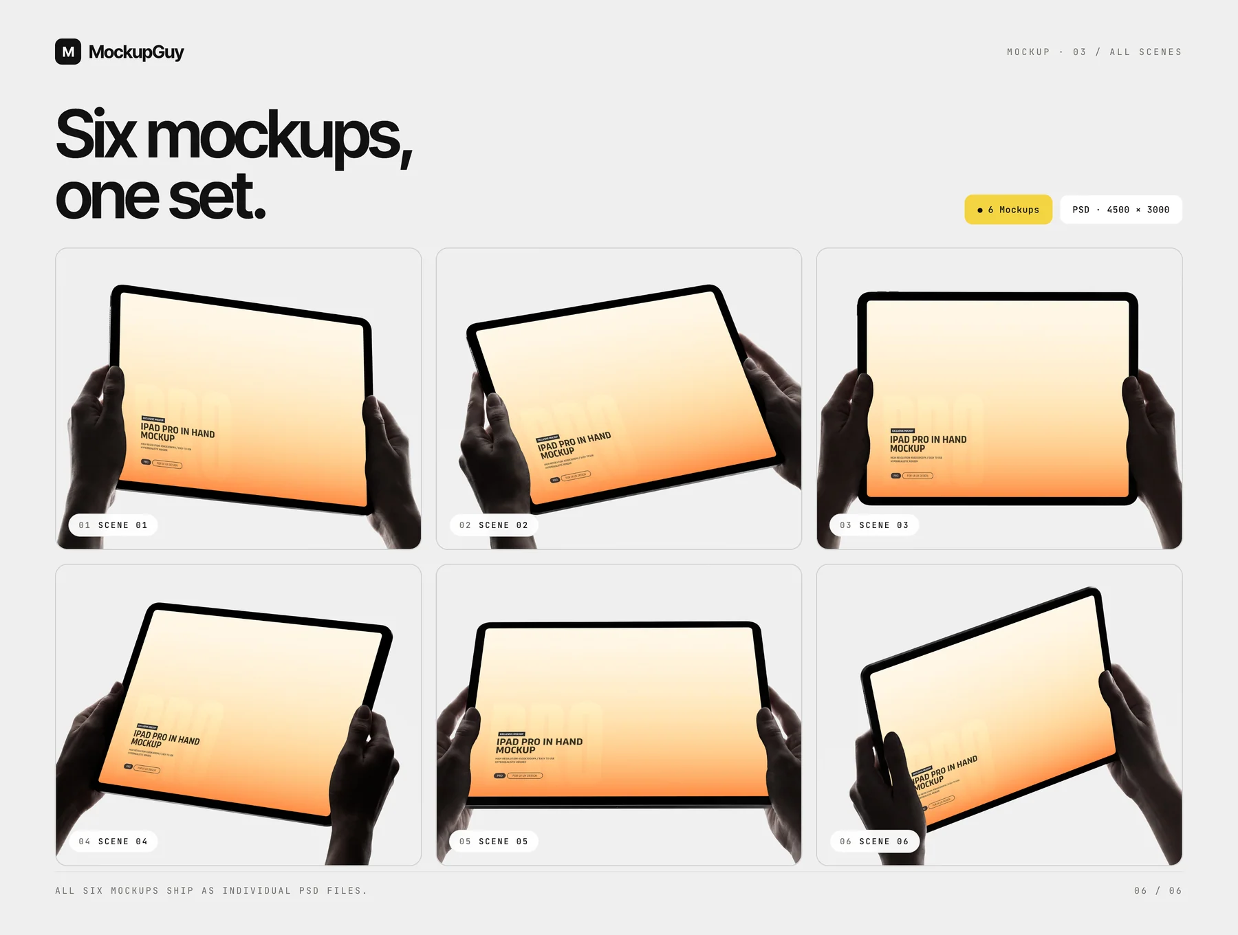 iPad Pro in Hand Mockup Set — Landscape Orientation 3