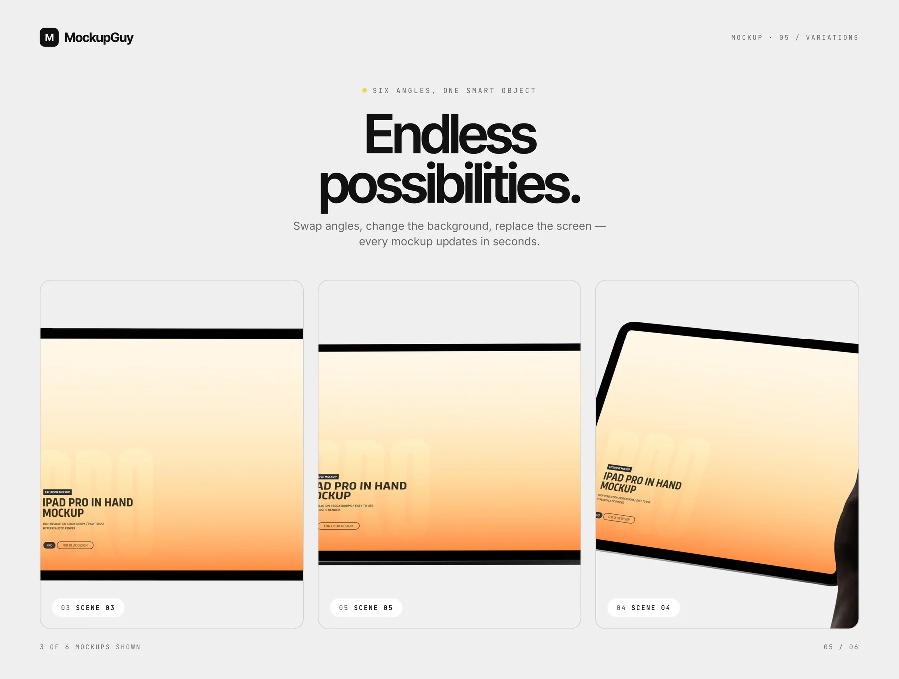 iPad Pro in Hand Mockup Set — Landscape Orientation 5