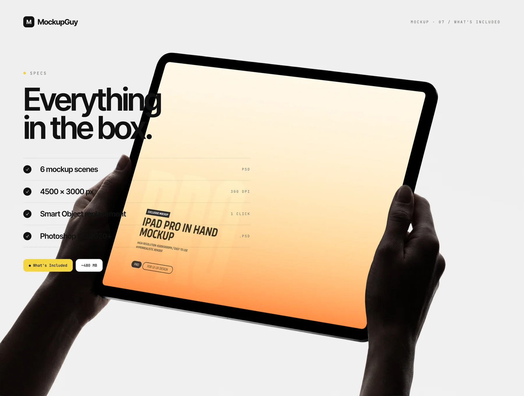 iPad Pro in Hand Mockup Set — Landscape Orientation 7