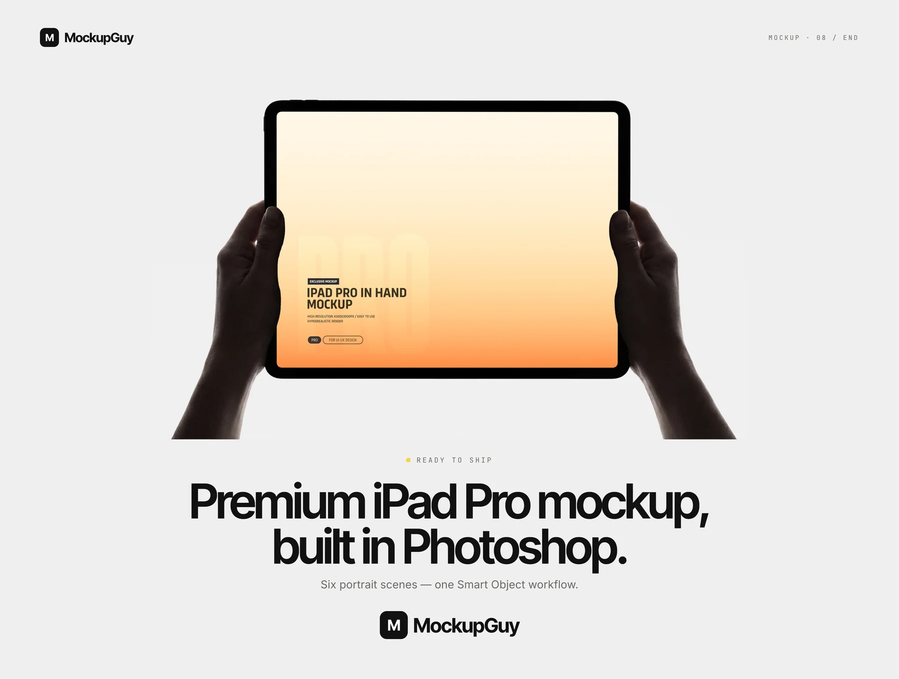 iPad Pro in Hand Mockup Set — Landscape Orientation 8