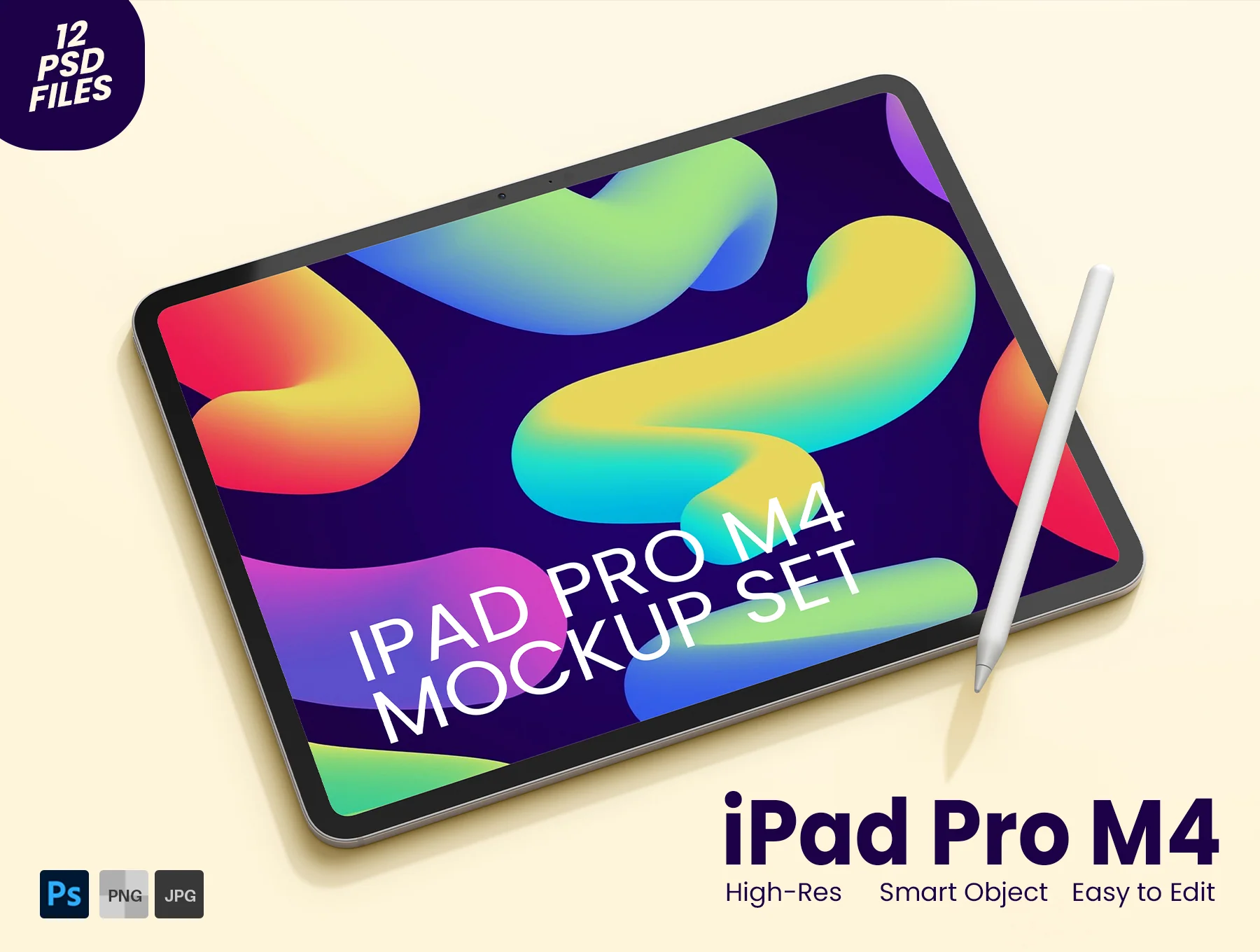 iPad Pro M4 2024 13 Inch Display PSD Mockup Set