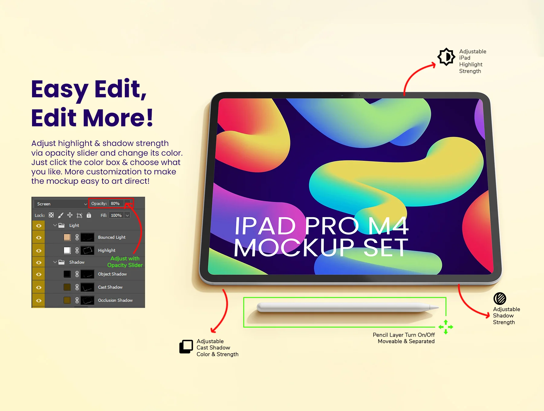 iPad Pro M4 2024 13 Inch Display PSD Mockup Set 4