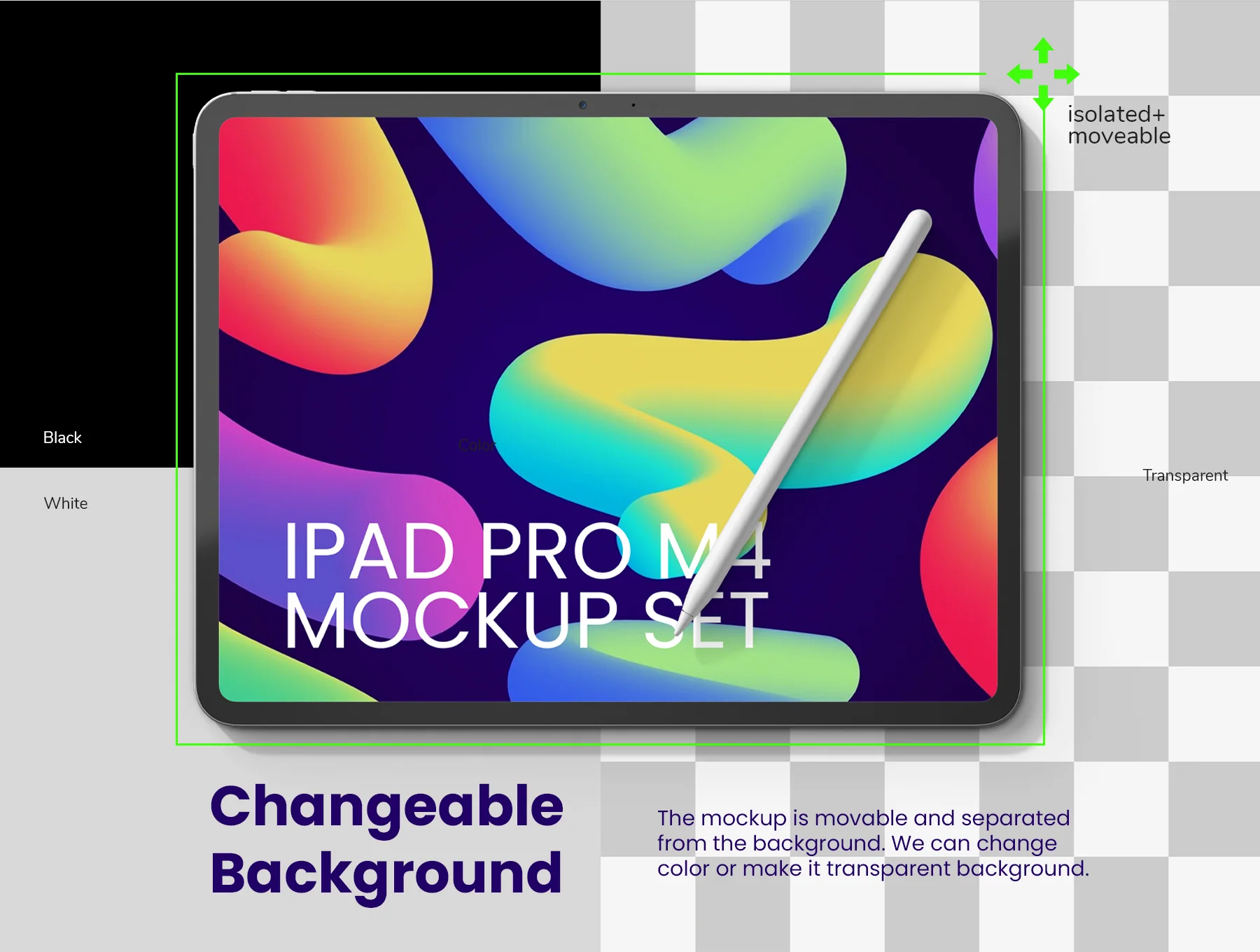 iPad Pro M4 2024 13 Inch Display PSD Mockup Set 5