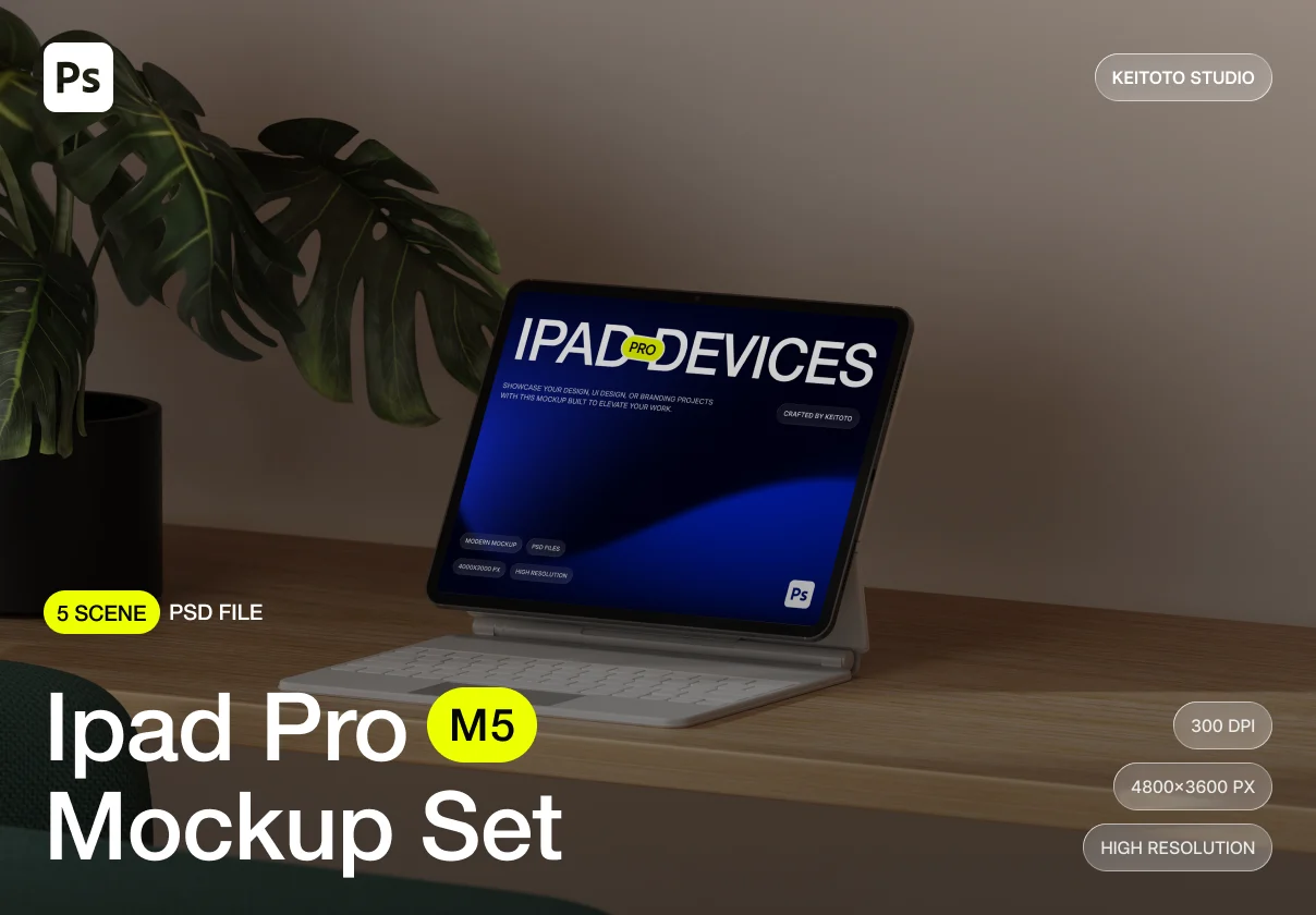 iPad Pro Mockup Balanced Desk Setup