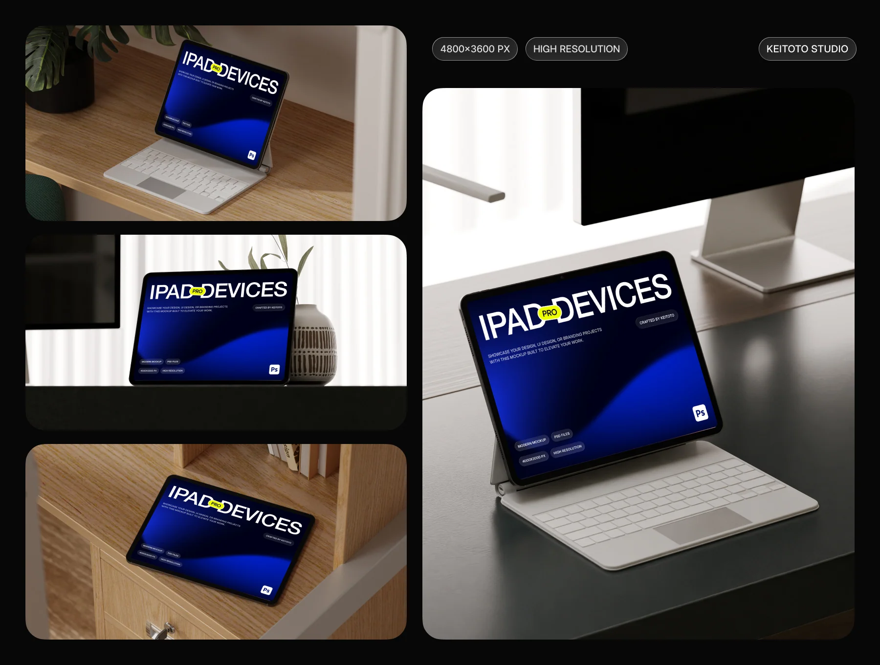 iPad Pro Mockup Balanced Desk Setup