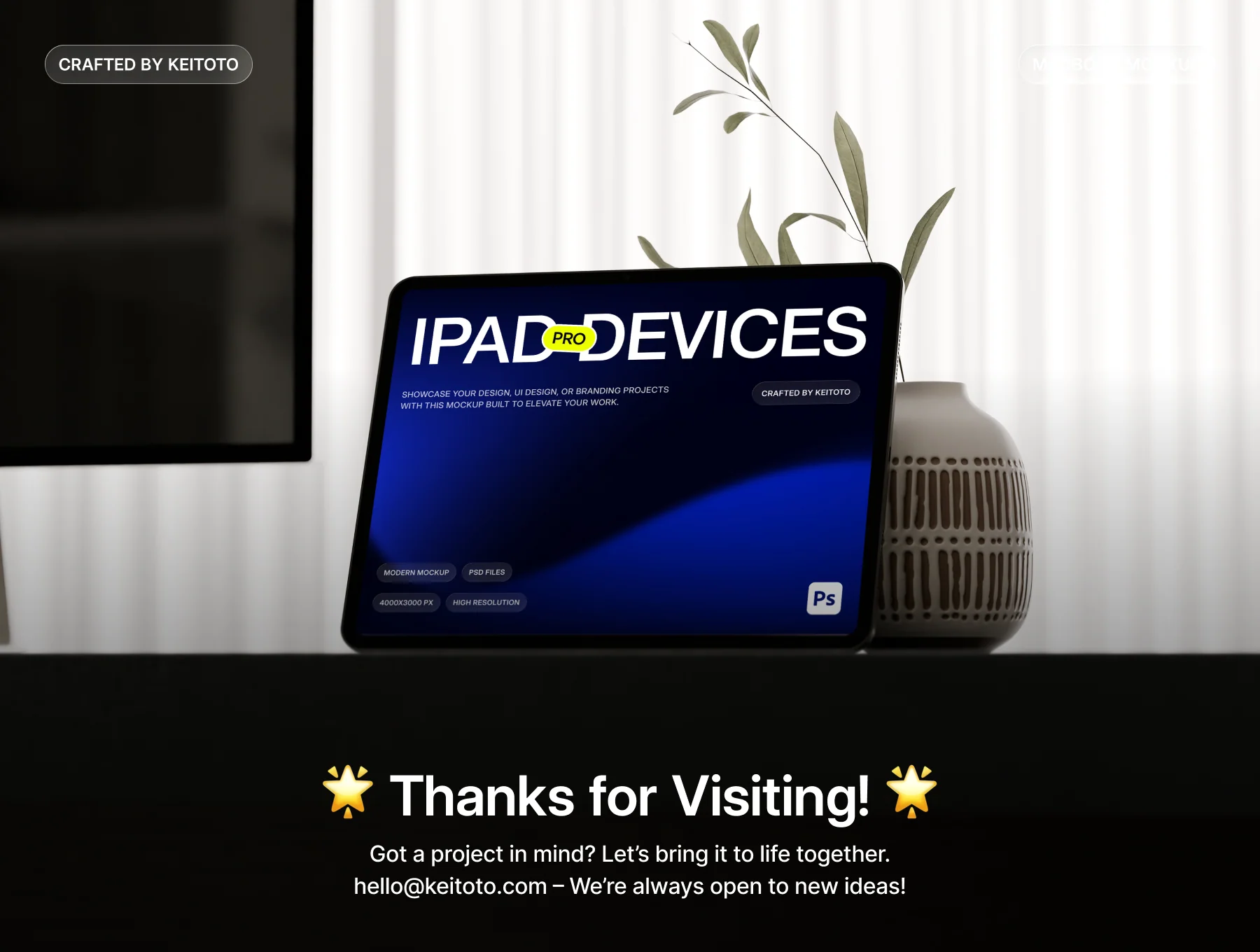 iPad Pro Mockup Balanced Desk Setup 4