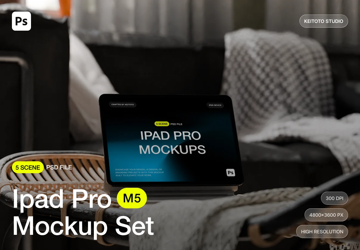 iPad Pro Mockup for Sophisticated Home Presentations