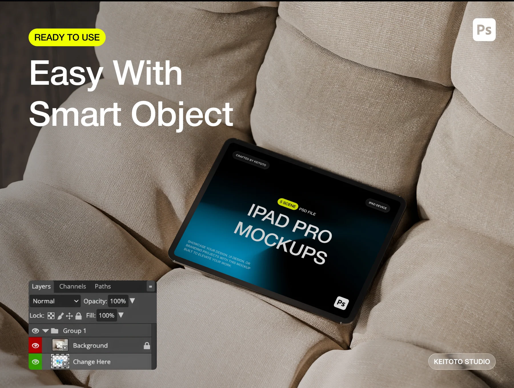 iPad Pro Mockup for Sophisticated Home Presentations 3