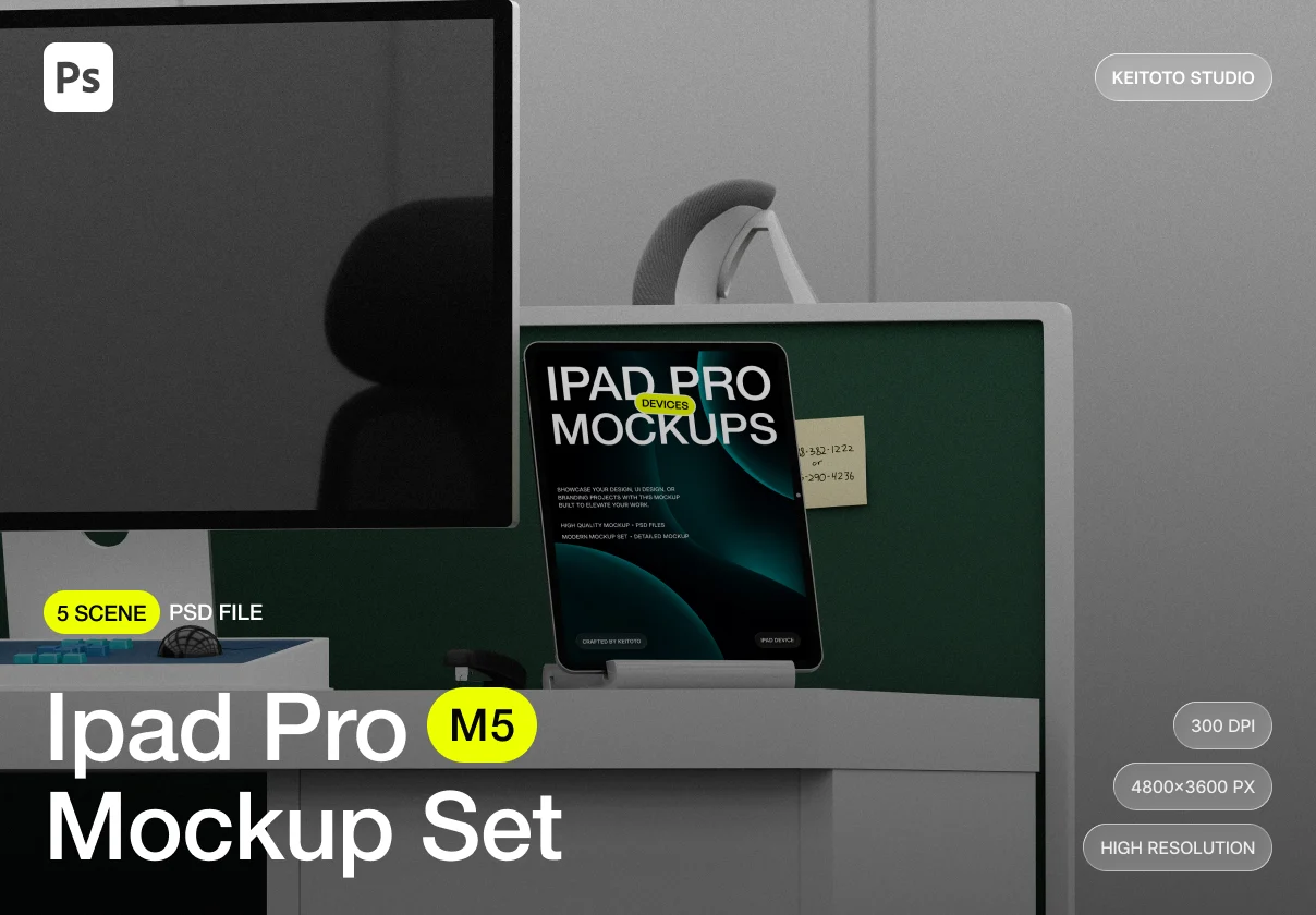 iPad Pro Mockup in Structured Creative Workspace
