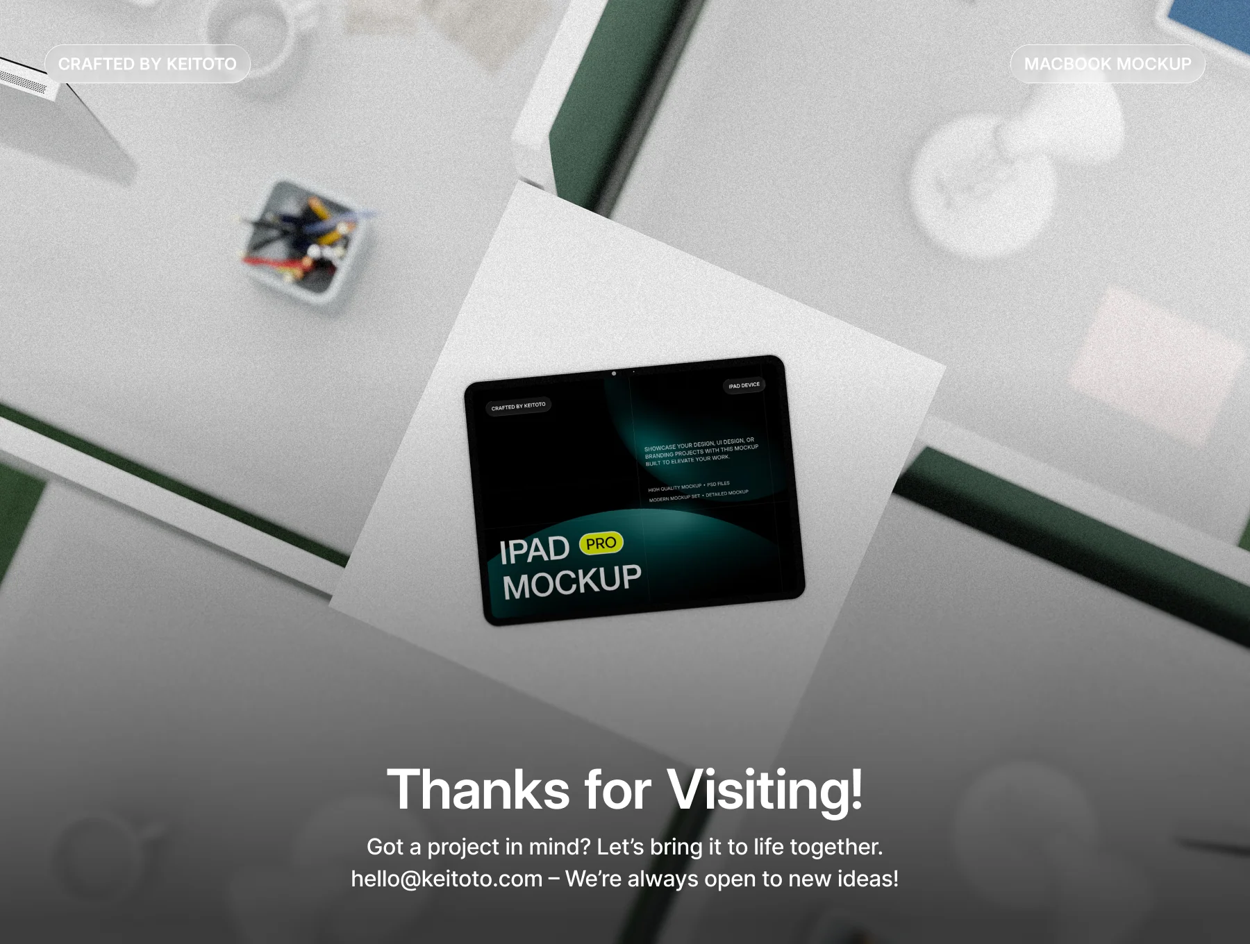 iPad Pro Mockup in Structured Creative Workspace 4