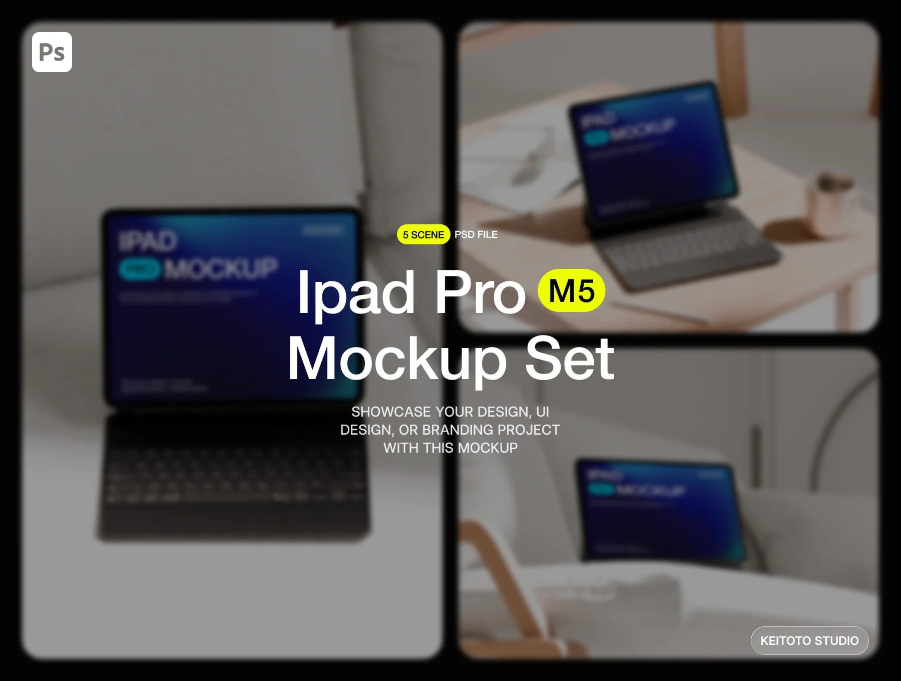 Cozy Nordic Workspace iPad Pro Mockup Collection 2