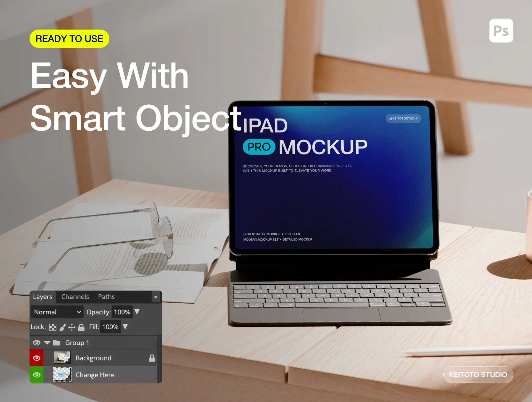 Cozy Nordic Workspace iPad Pro Mockup Collection 3