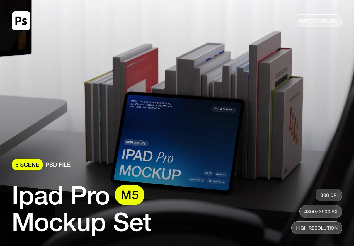 iPad Pro Mockup Structured Workspace Scene